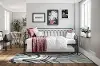 Bright Pop Black Metal Twin Daybed with Trundle