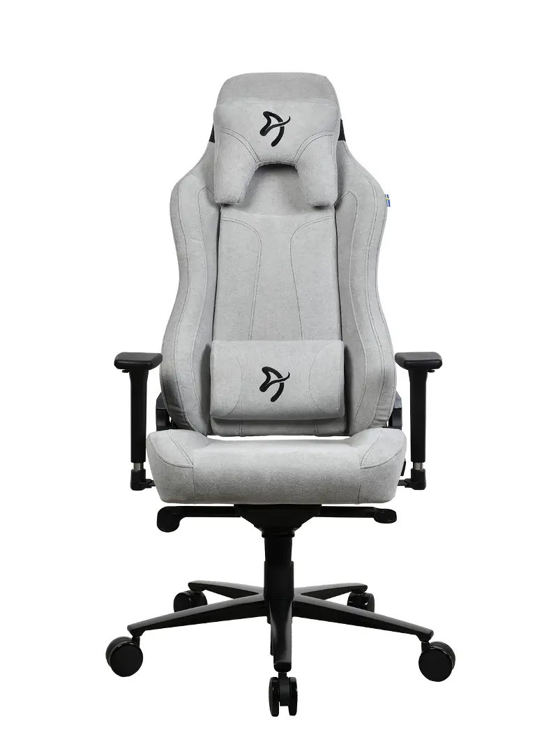 Vernazza Light Gray Soft Fabric Gaming Chair