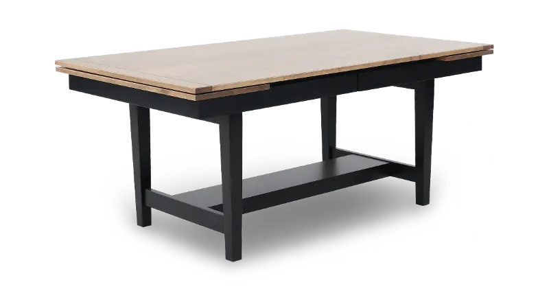 Christopher Natural and Black Trestle Dining Table