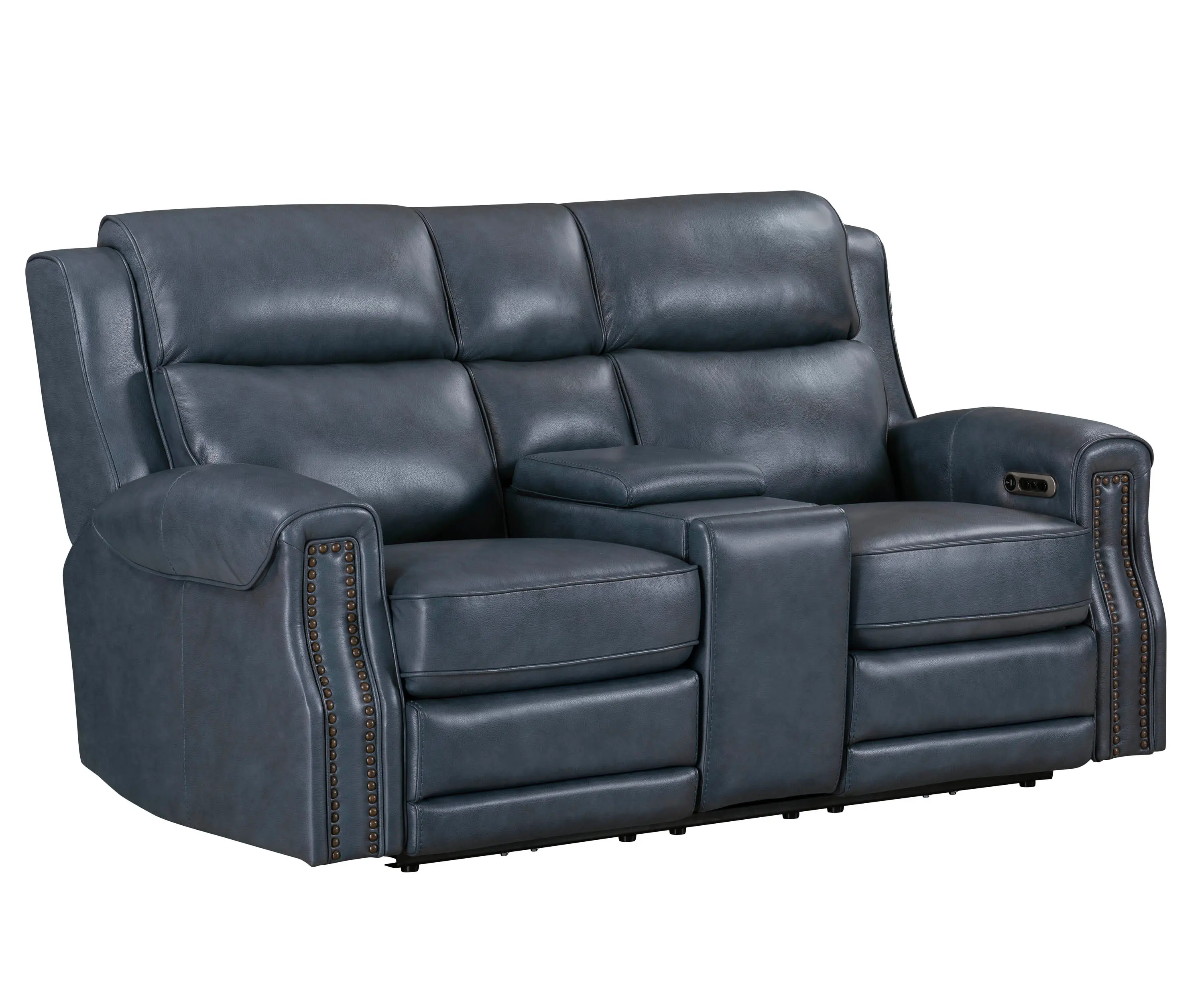 Hensley Marina Blue Power Reclining Loveseat with Console-2
