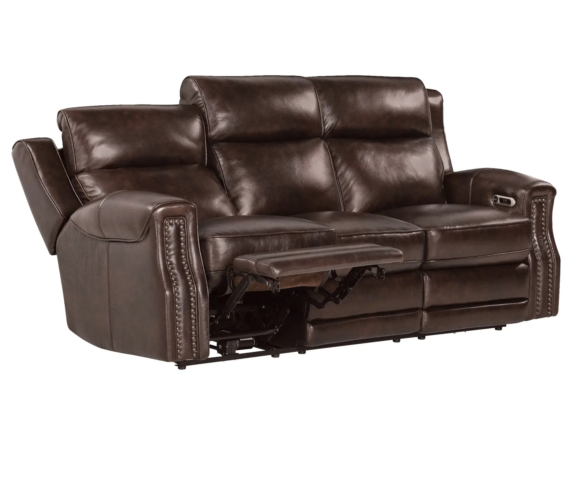 Hensley Espresso Leather Power Reclining Sofa-2