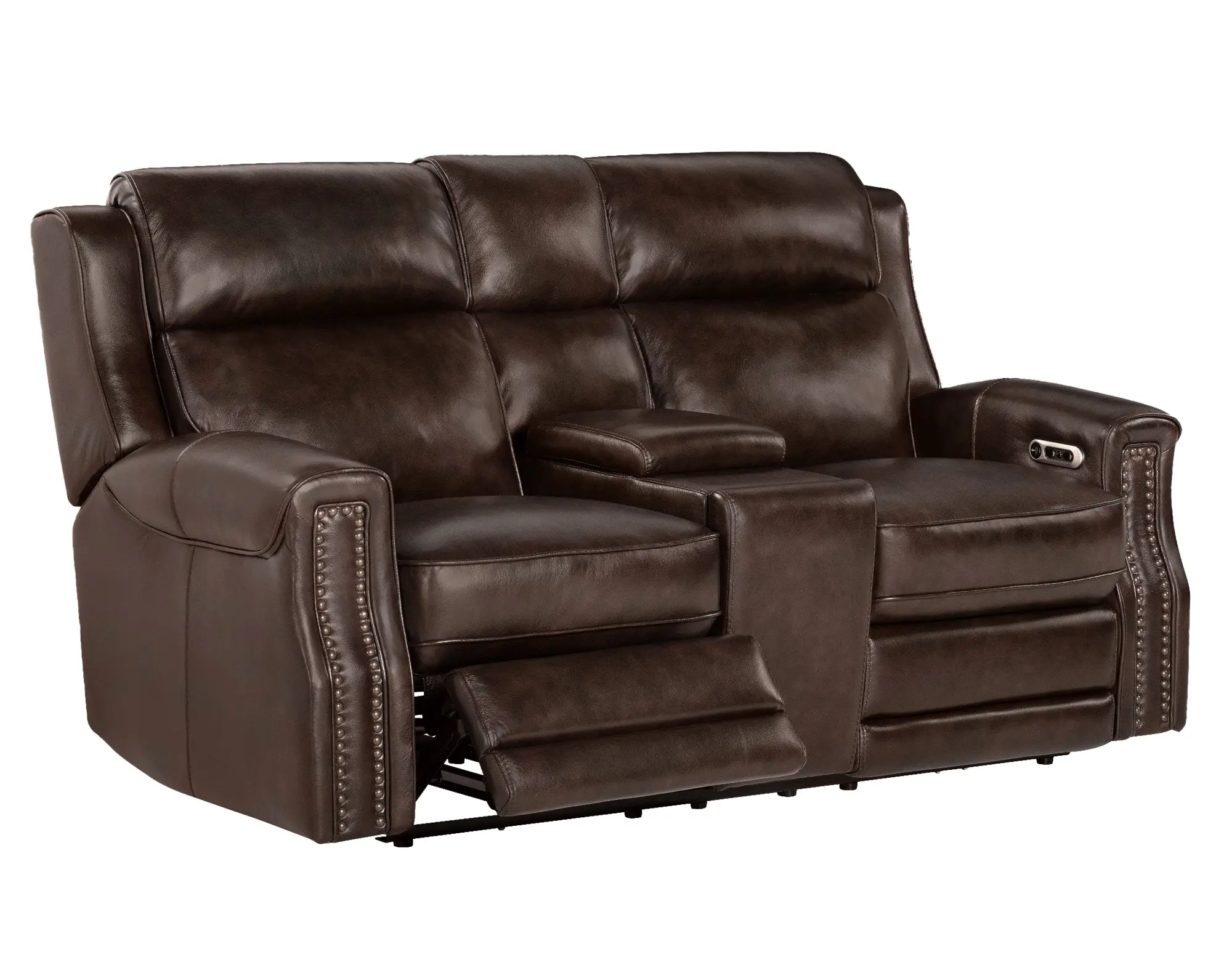 Hensley Espresso Power Reclining Loveseat with Console-2