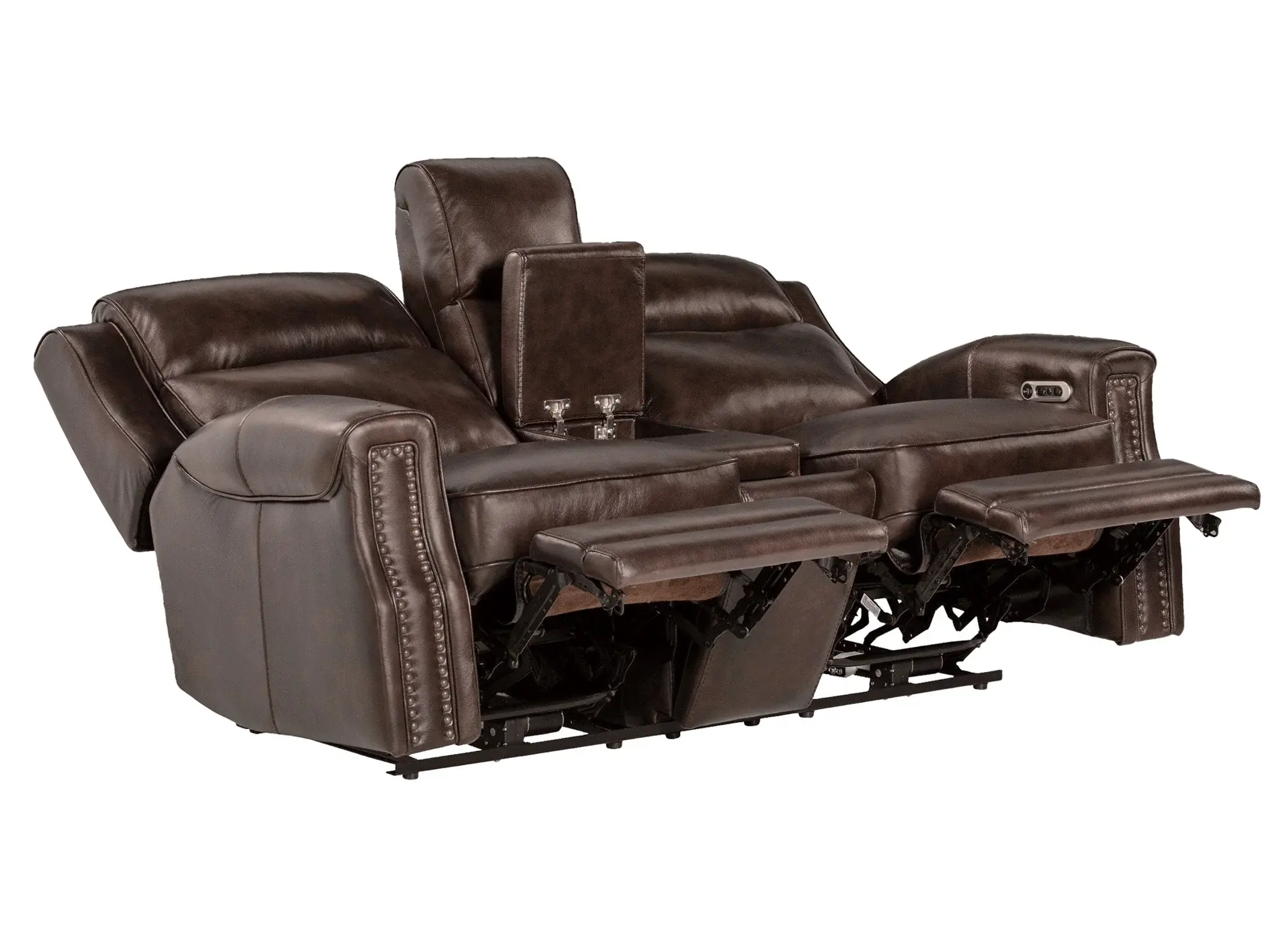Hensley Espresso Power Reclining Loveseat with Console-3