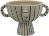 Footed Bowl Black and Cream