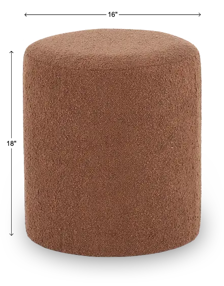 Gregg Brown Boucle Round Ottoman-3