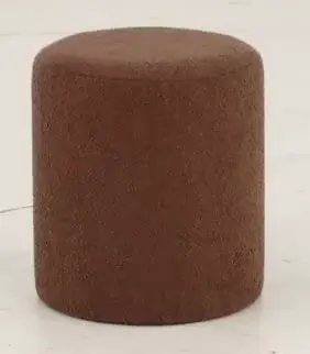 Gregg Brown Boucle Round Ottoman-6