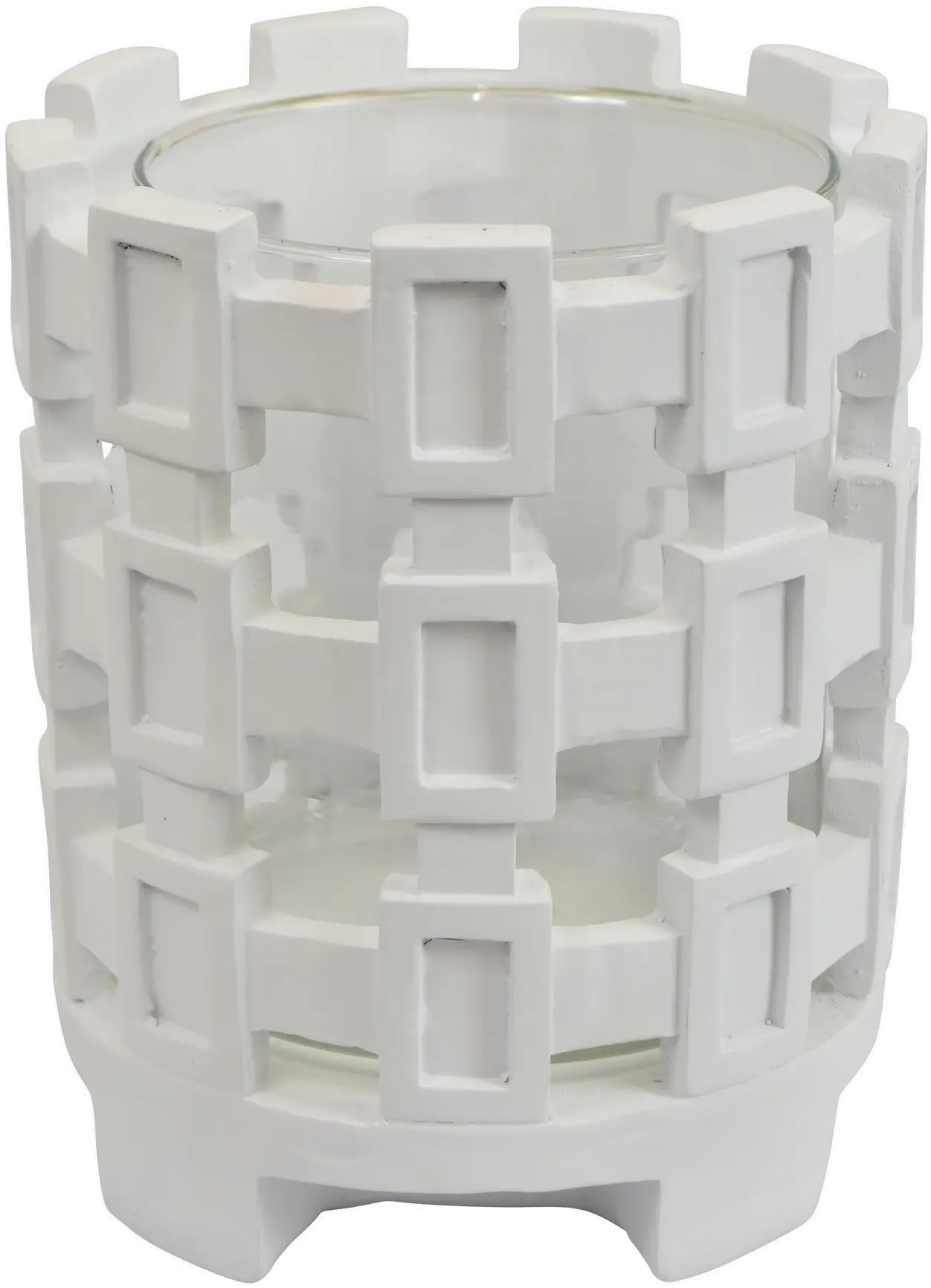 5.75 White Tabletop Candle Holder-1