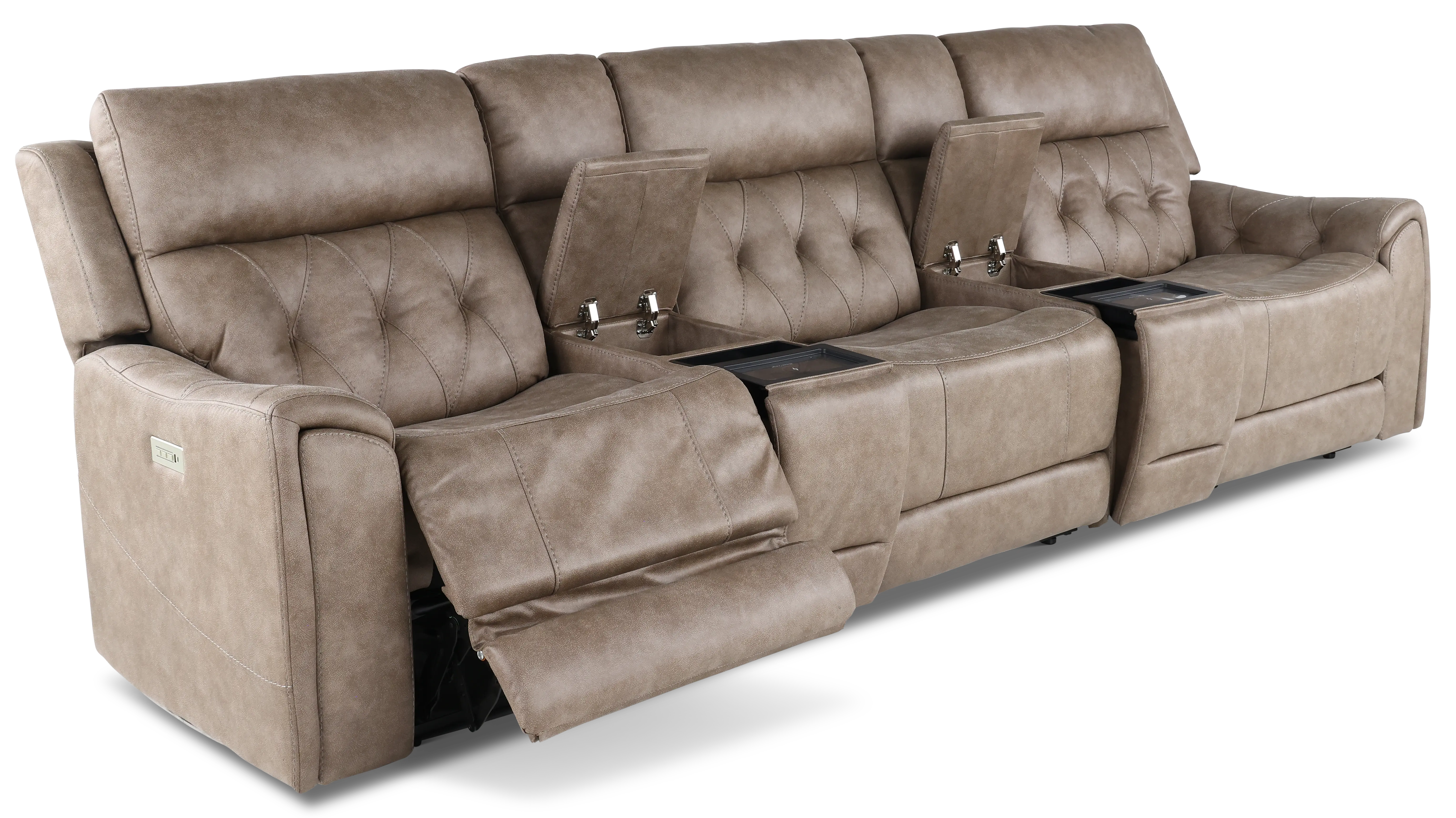Anniston Fog Beige 5 Piece Home Theater Seating Set-6