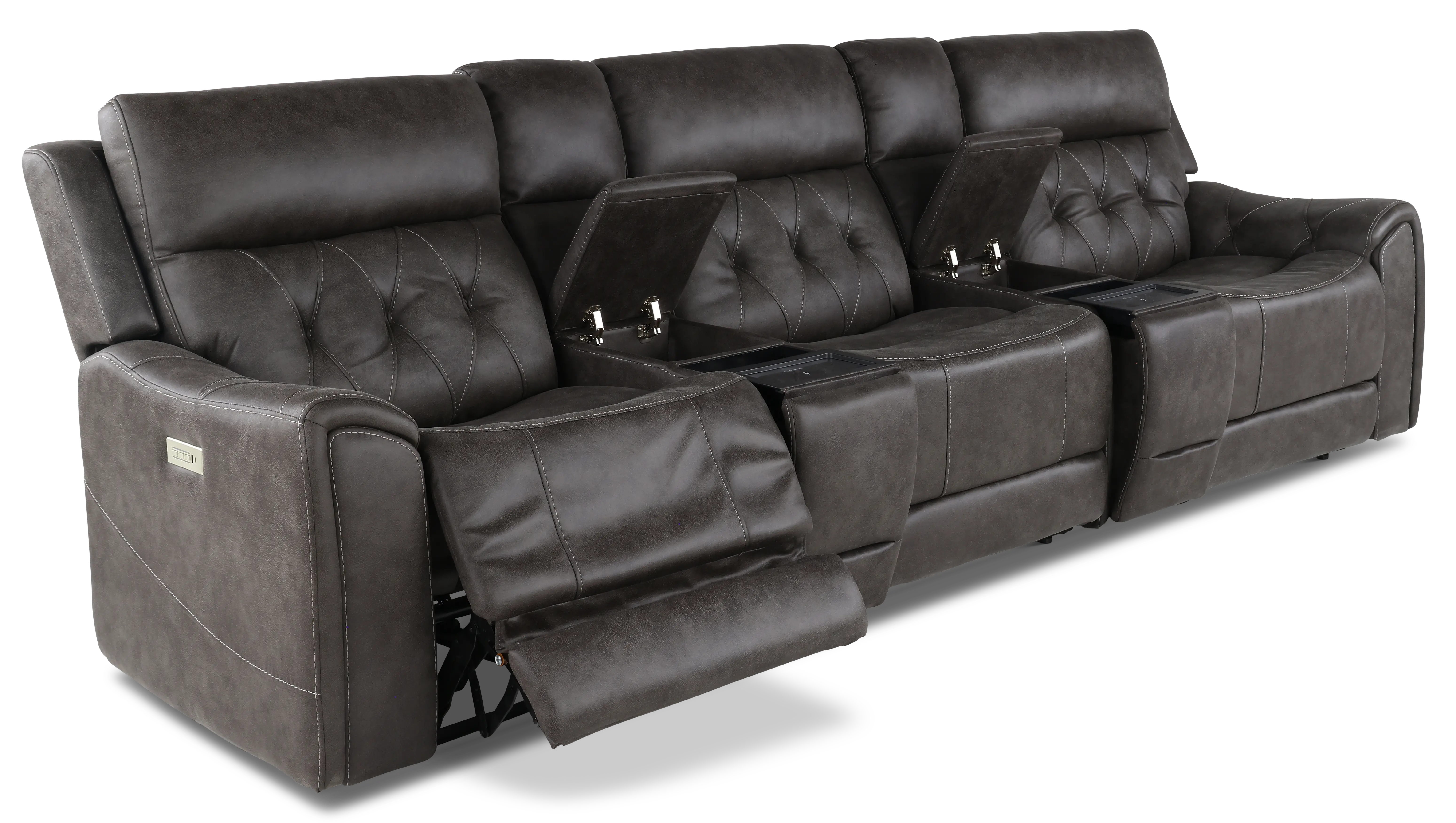 Anniston Steel Gray 5 Piece Home Theater Seating Set-5