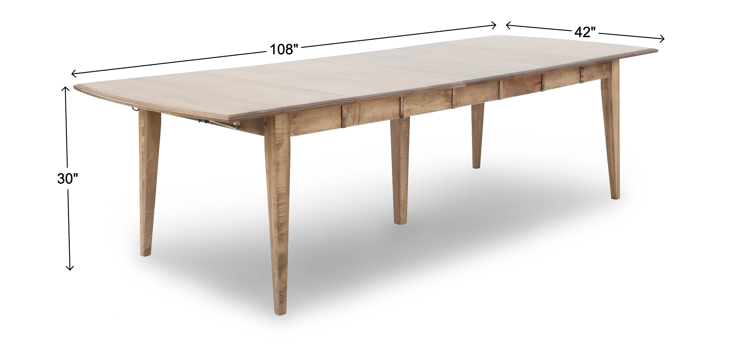 Elaine Natural Maple Dining Table with 5 Leaves-3