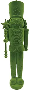 Green Flocked Nutcracker