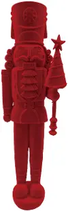 Red Flocked Nutcracker