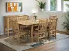 Elaine 5 Piece Natural Dining Set with 5 Leaves and Saber Chairs