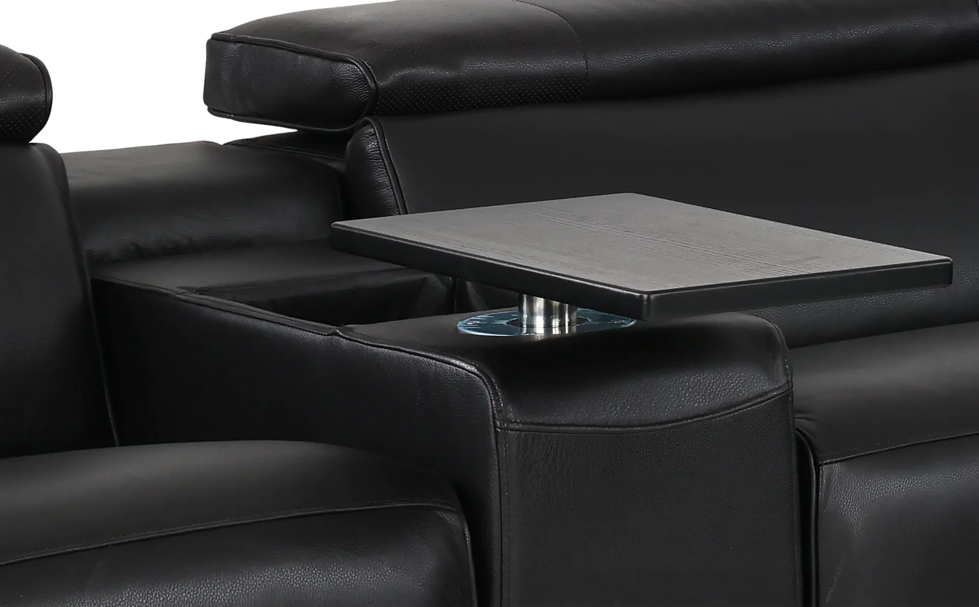Softee Blackberry Leather 6-Piece Power Reclining Sectional with 3D Sound System-5