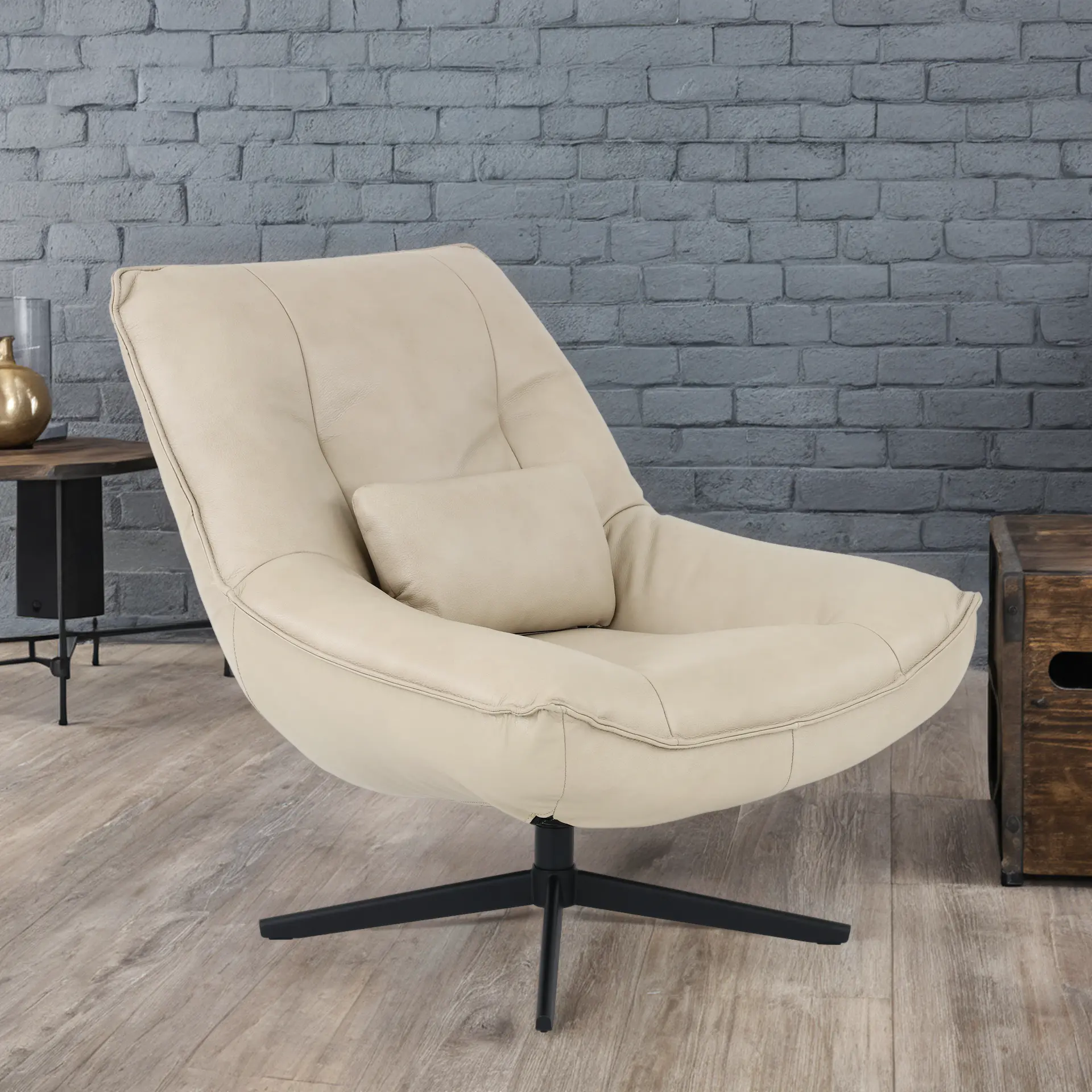 Softee Ivory Swivel Chair-2