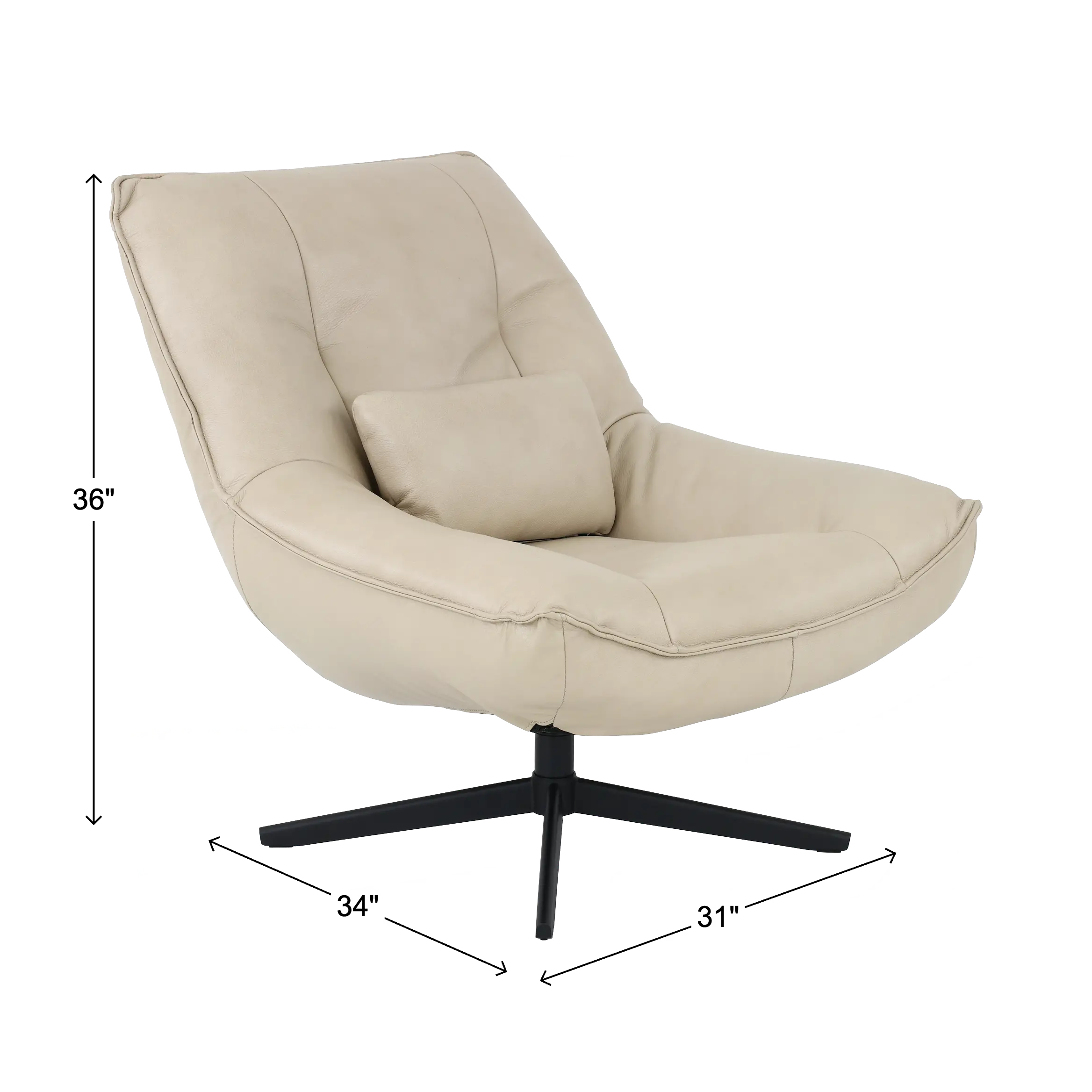 Softee Ivory Swivel Chair-3