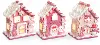 Assorted 4.25  Pink Gingerbread House Ornament