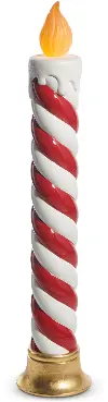 Red and White Swirl 38  Battery Candle