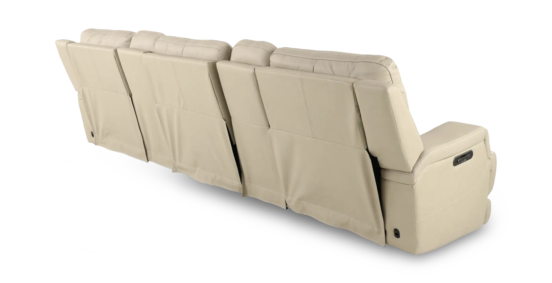 Rushton White Leather 5 Piece Power Reclining Home Theater Set-6