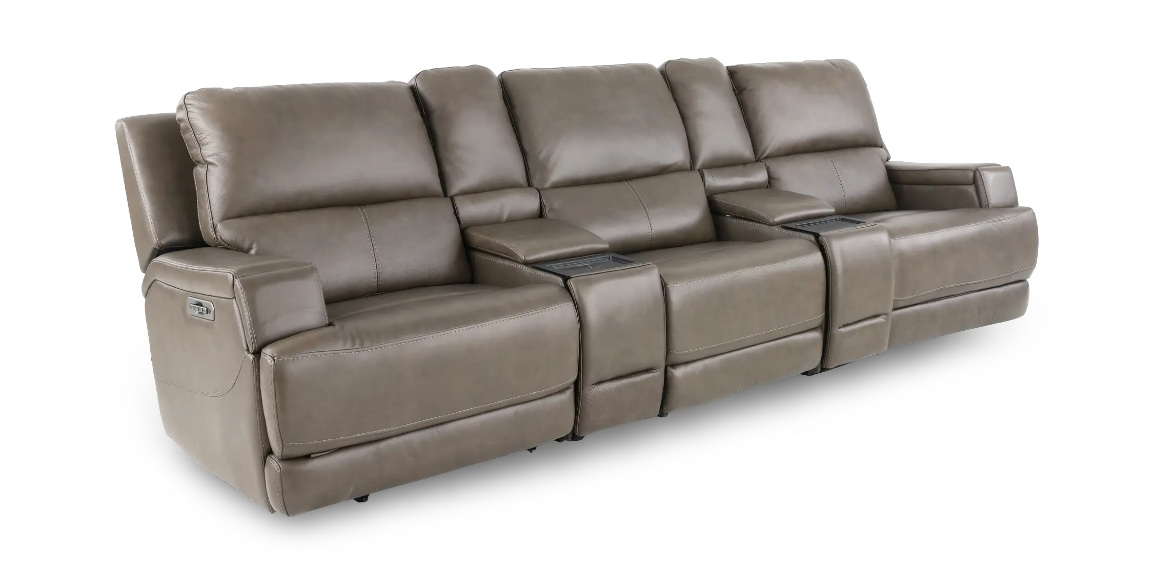 Rushton Lontra Leather 5 Piece Power Reclining Home Theater Set-4