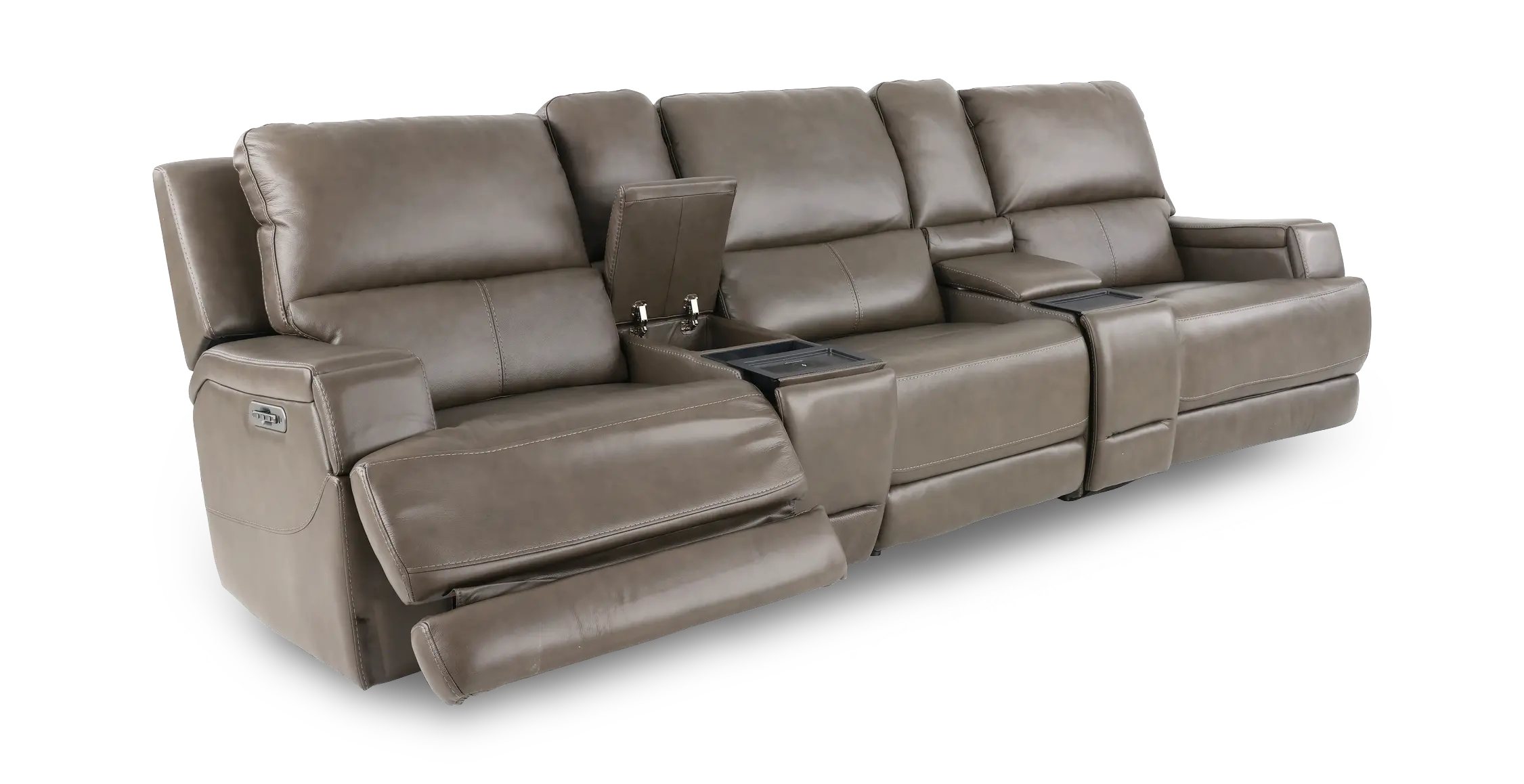 Rushton Lontra Leather 5 Piece Power Reclining Home Theater Set-5