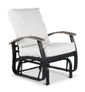 Belle Isle Black and Off White Patio Glider Chair