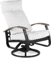 Belle Isle Black and Off White Patio Swivel Rocker