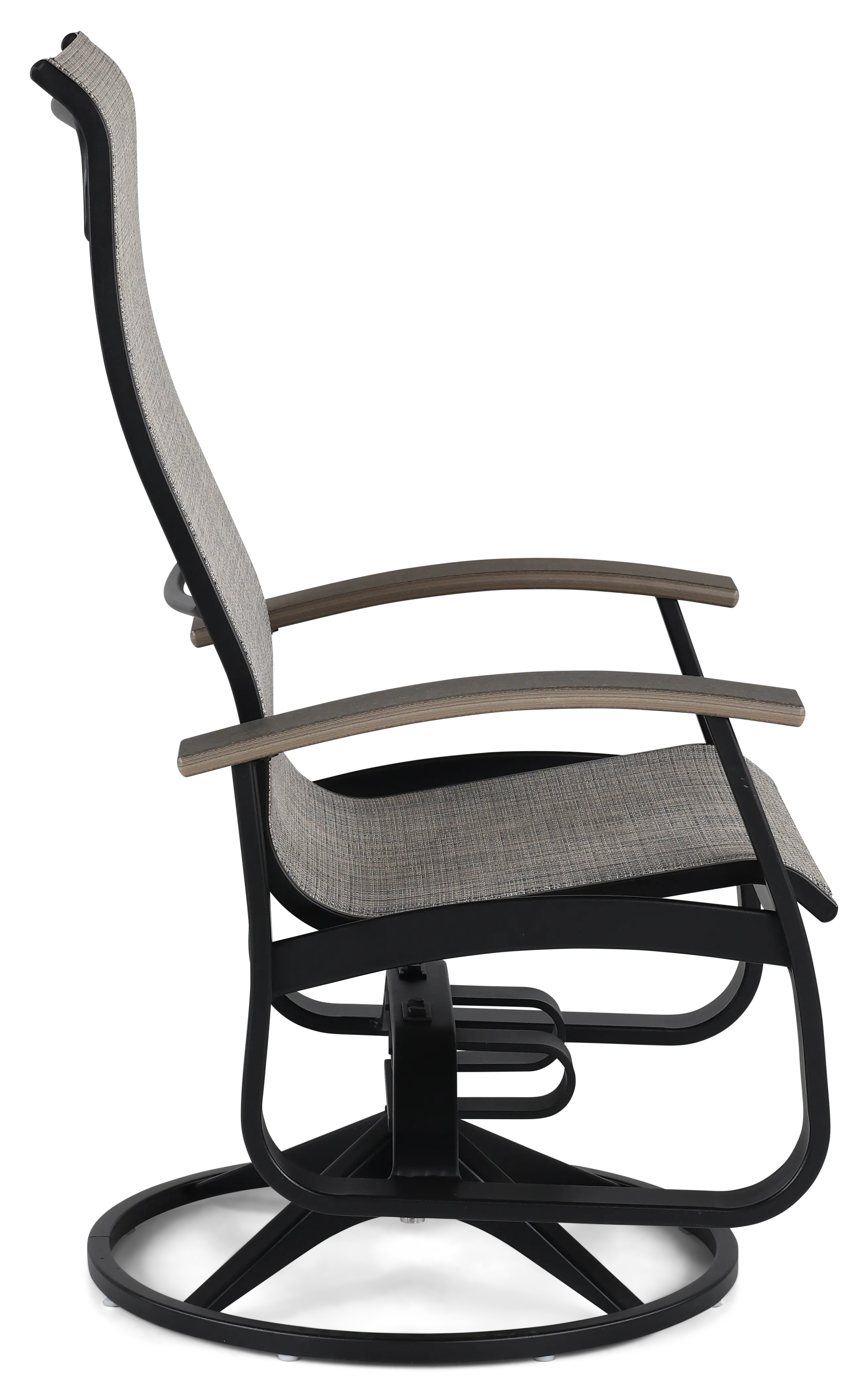Belle Isle Black Patio Sling Swivel Rocker-6