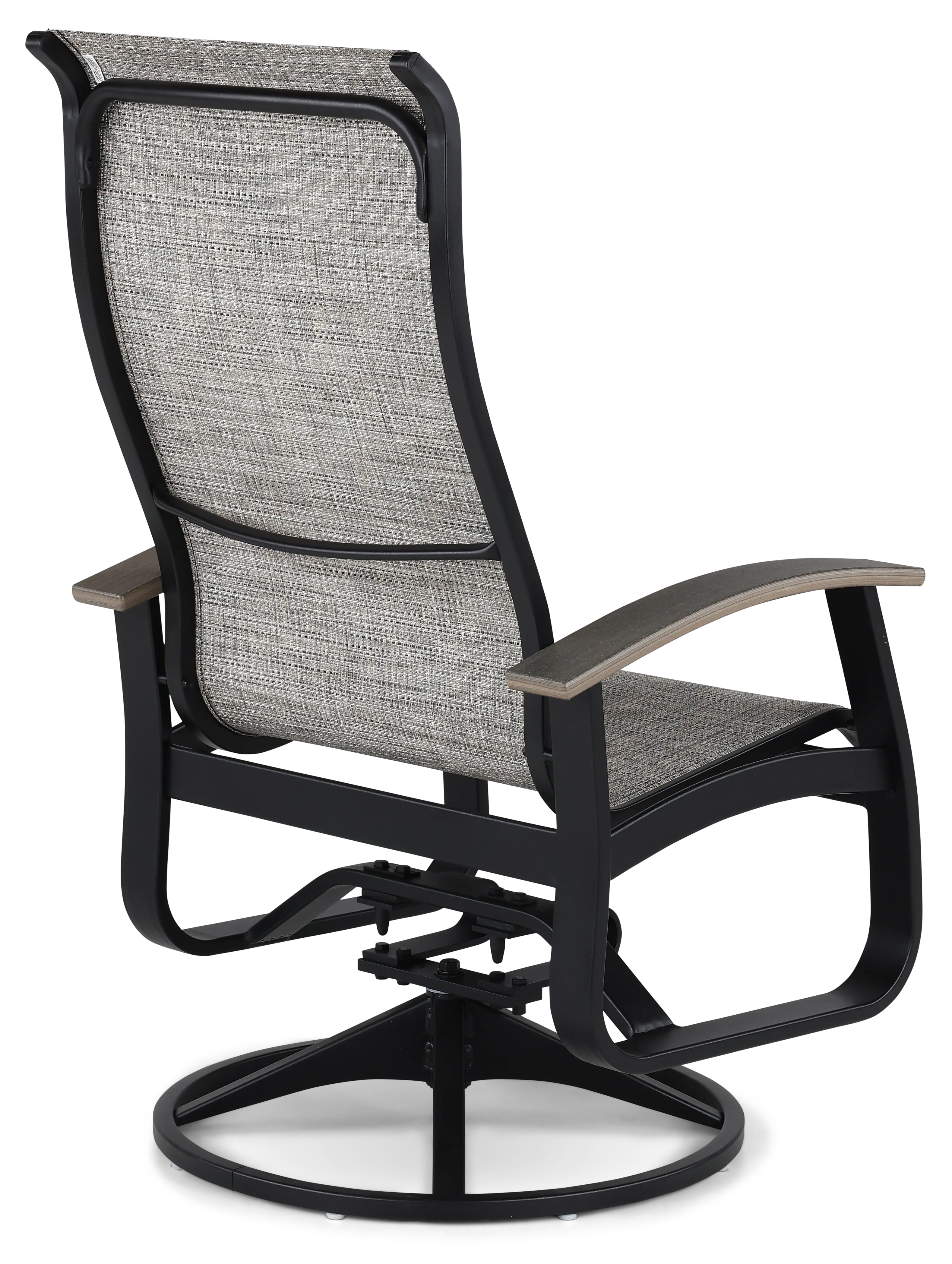 Belle Isle Black Patio Sling Swivel Rocker-7