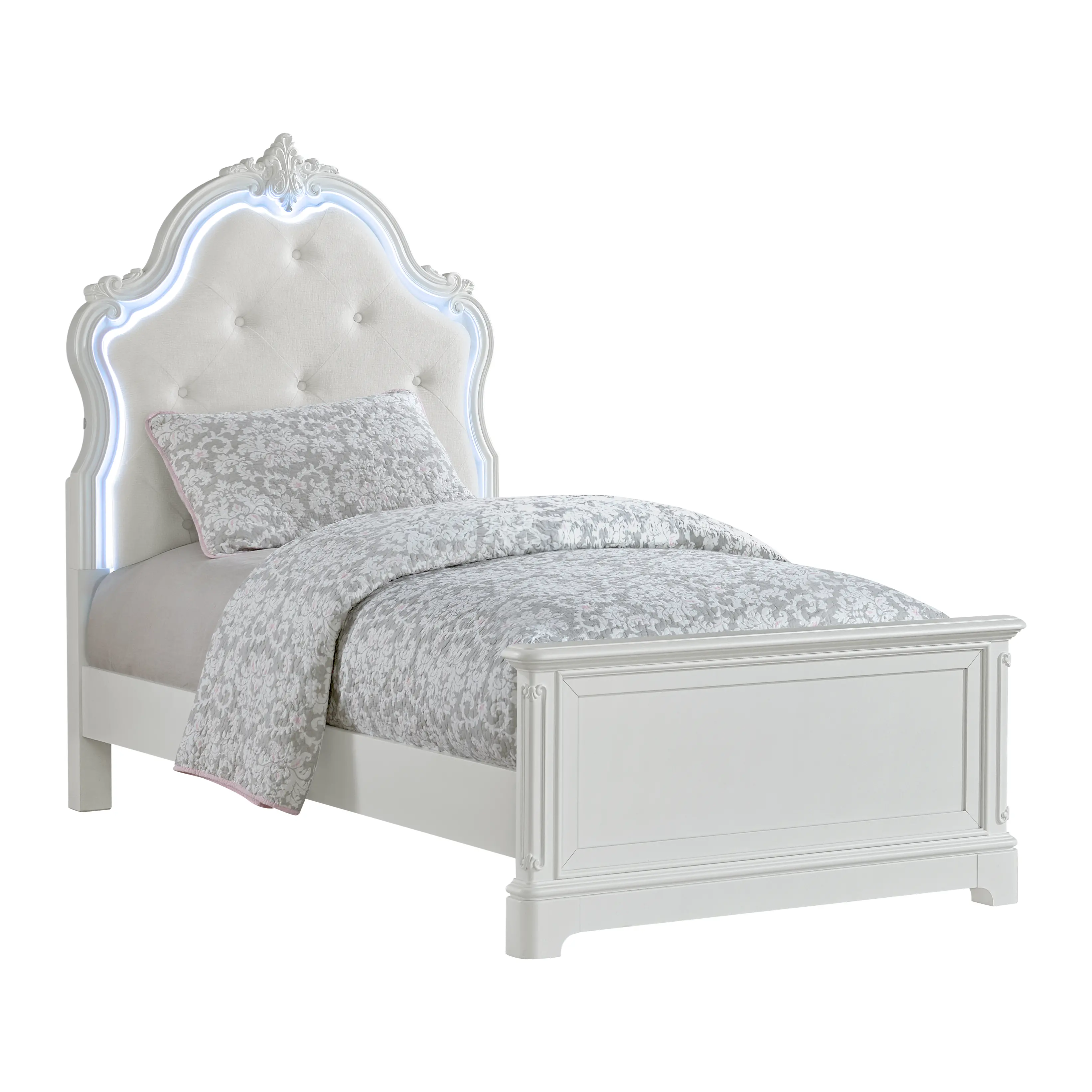 Arabella White Twin Bed-1