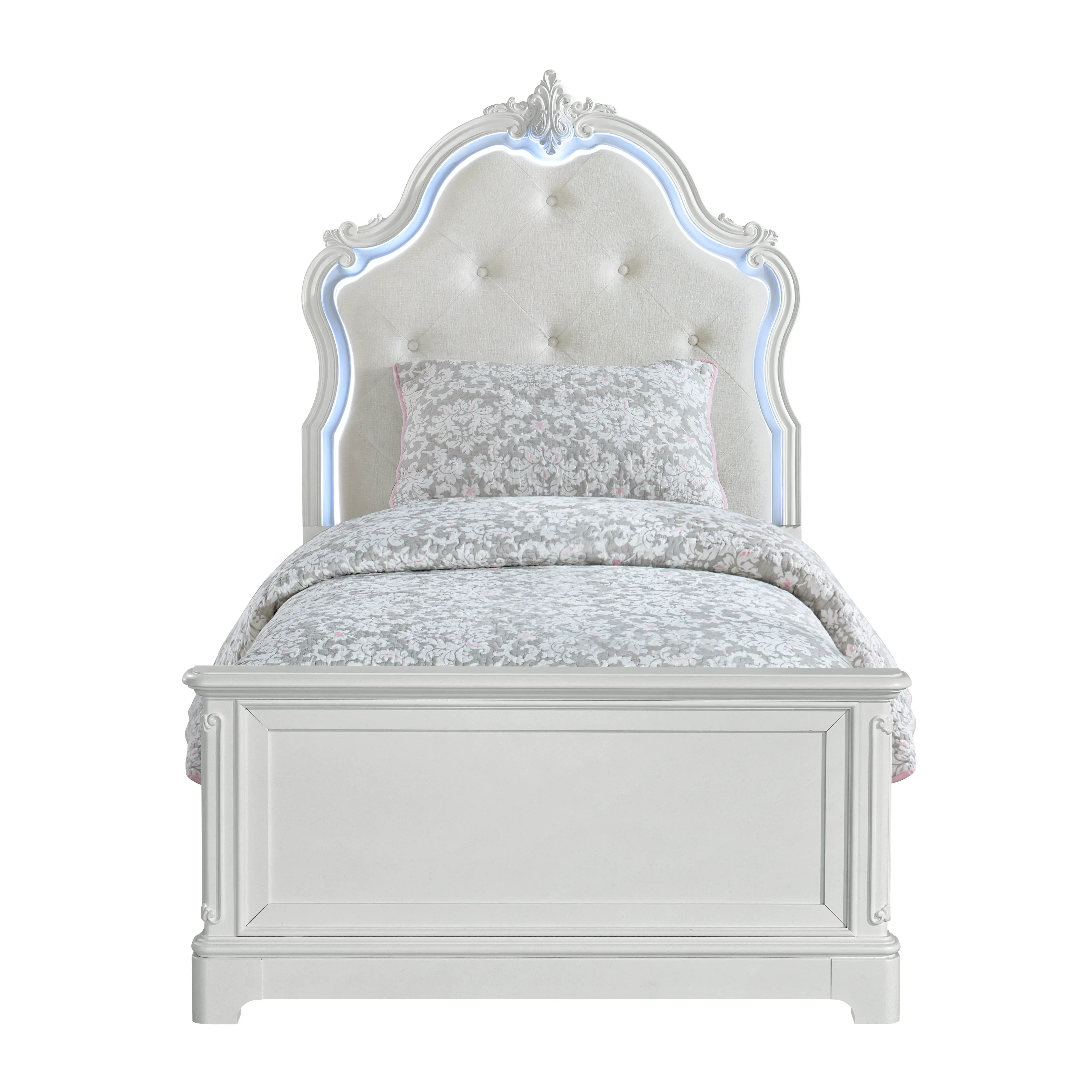 Arabella White Twin Bed-3