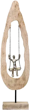 Natural Wood Figures Swing in Log