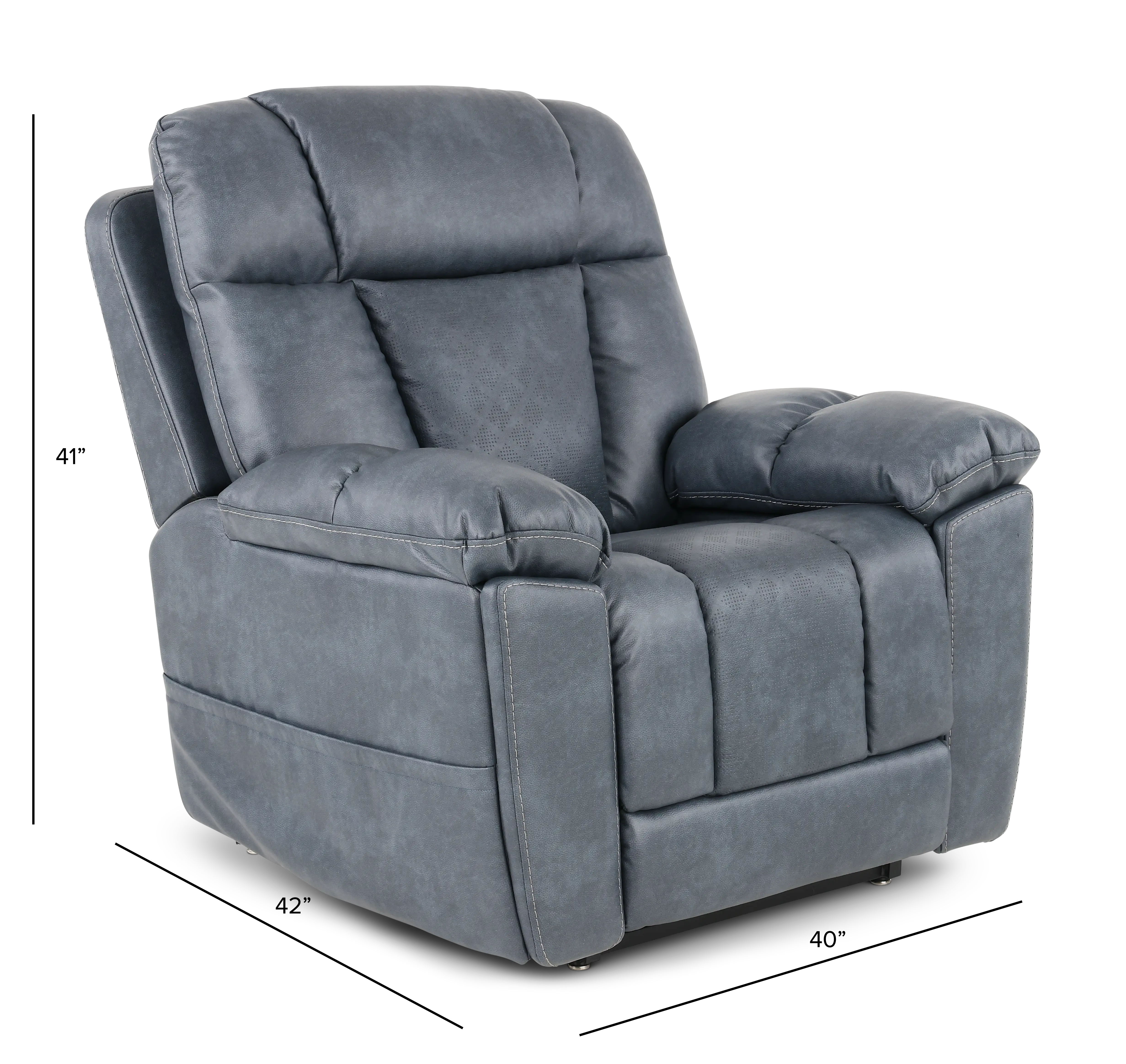 Infi-Elite Slate Gray Lift Recliner with Heat and Massage-3
