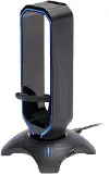 Enhance RGB Gaming Headset Stand with Mouse Bungee and USB Hub