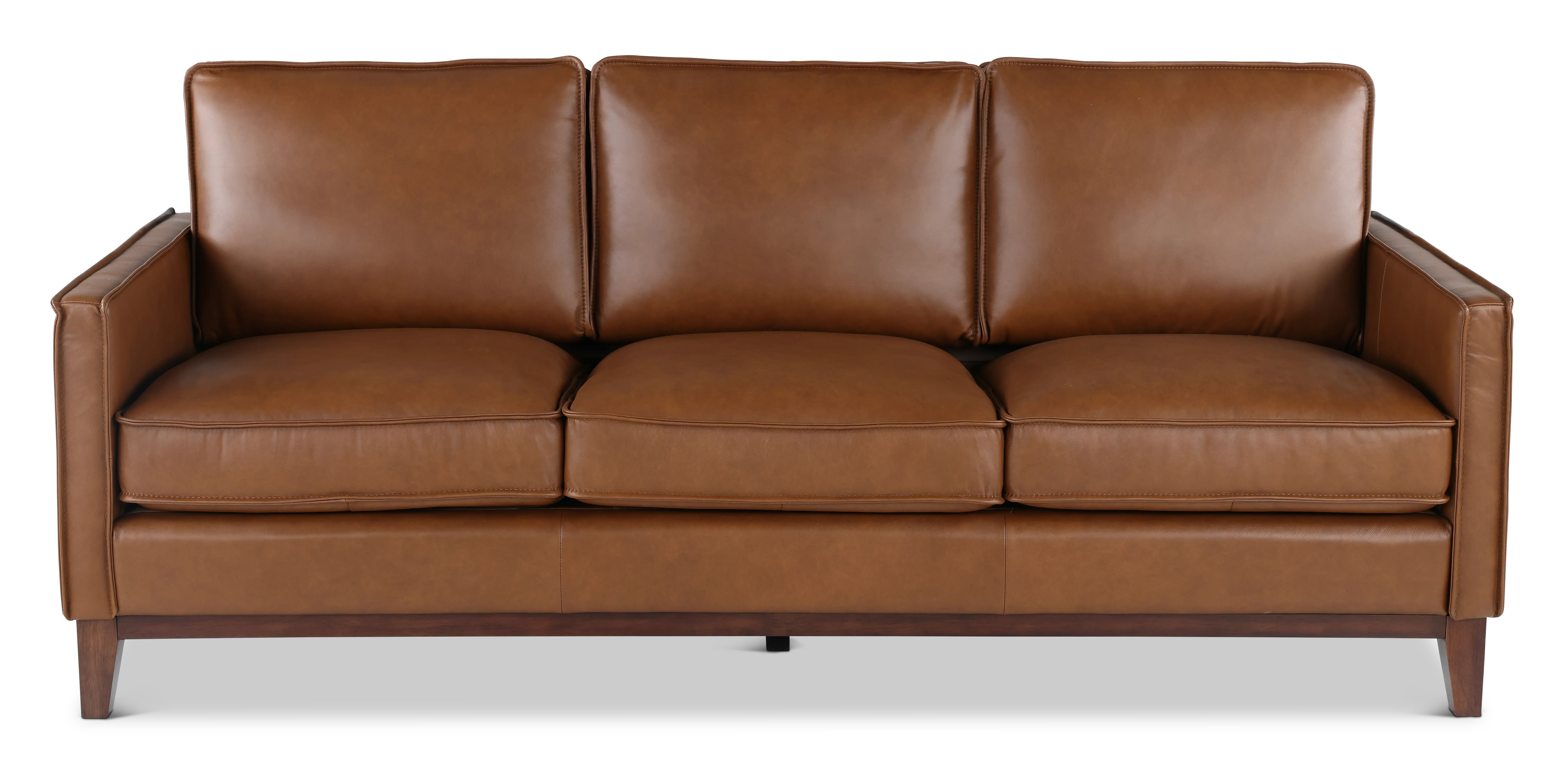 Weston Brown Leather Sofa-1