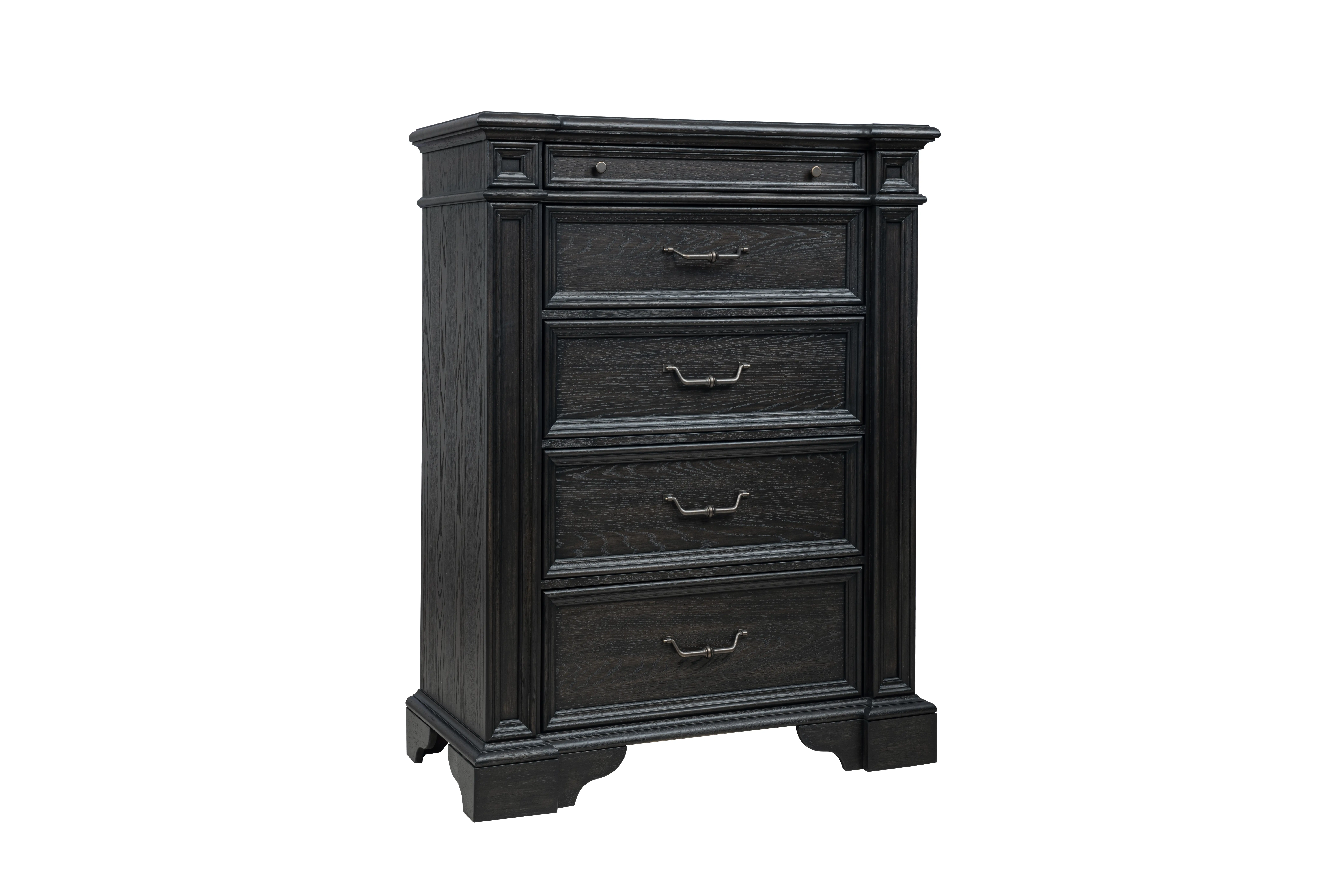 Marshall English Black Oak Chest of Drawers-1