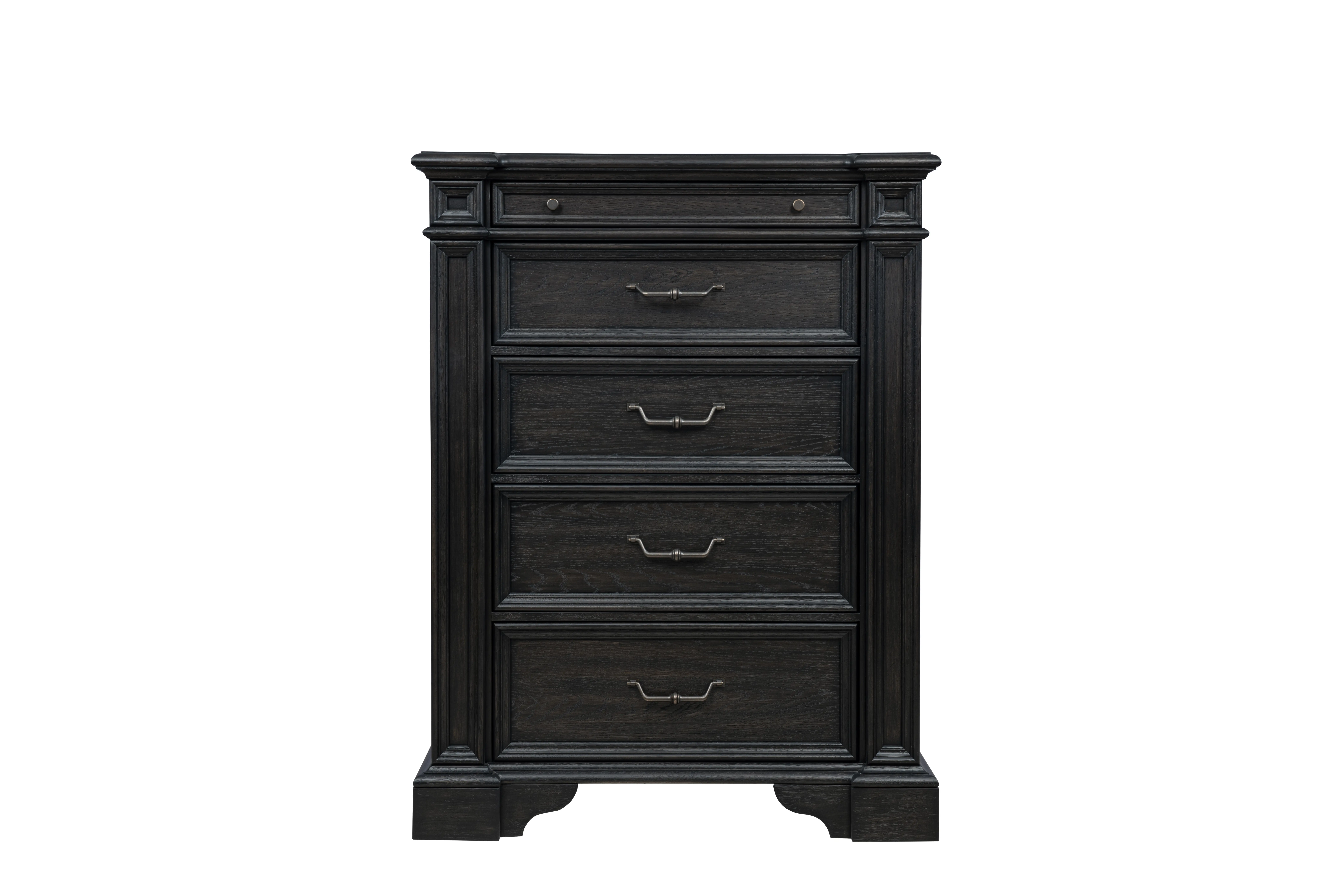 Marshall English Black Oak Chest of Drawers-2