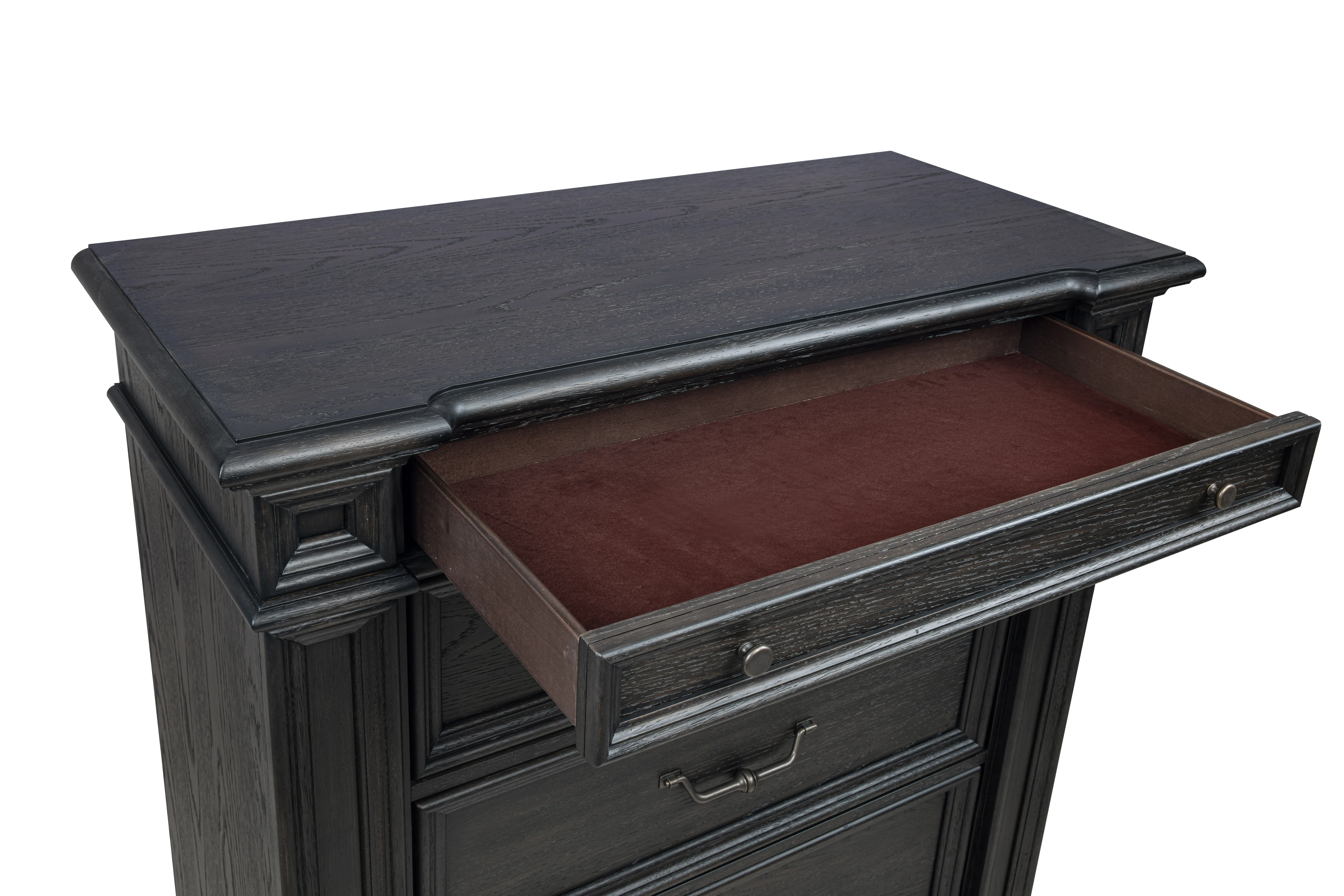 Marshall English Black Oak Chest of Drawers-3