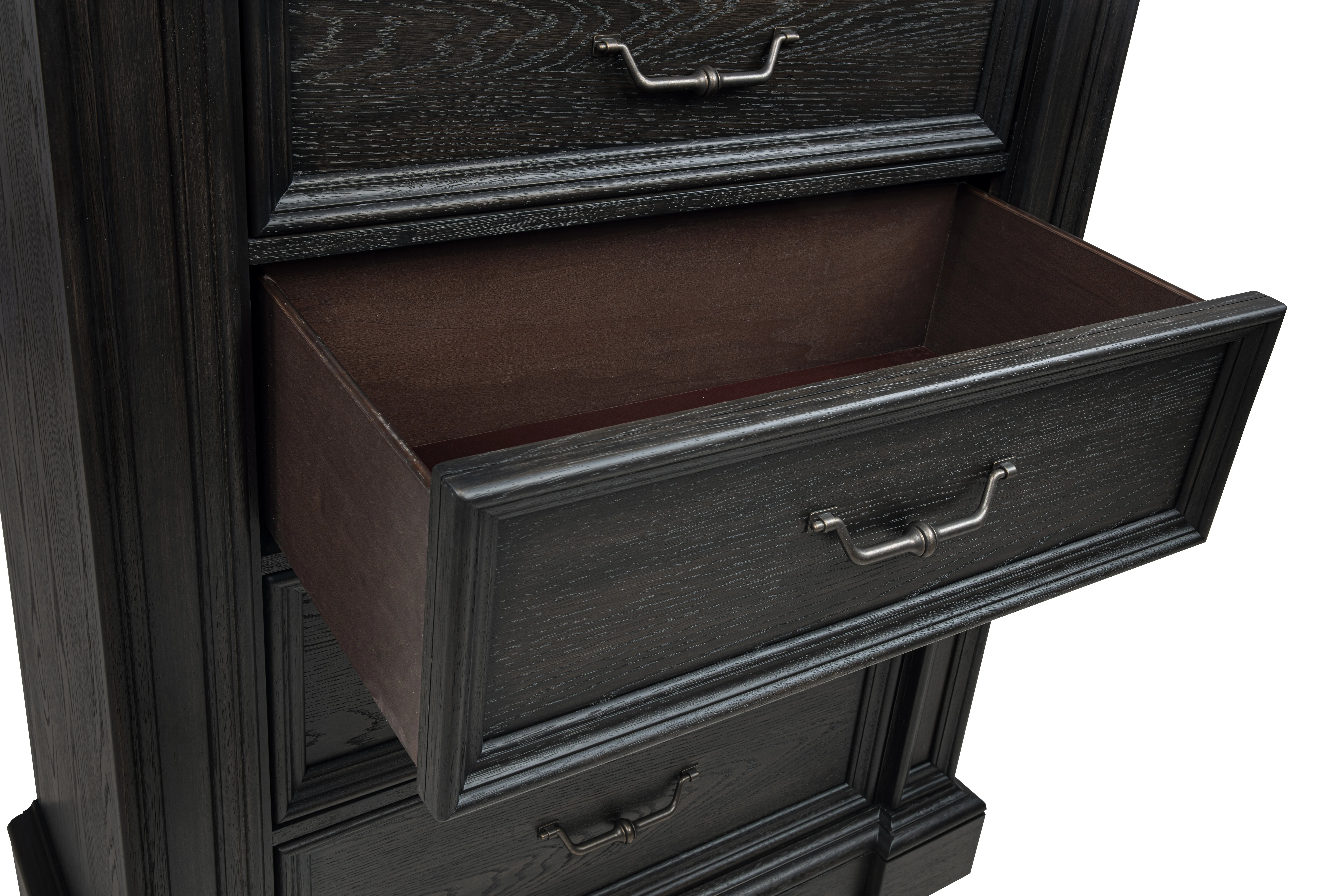 Marshall English Black Oak Chest of Drawers-4