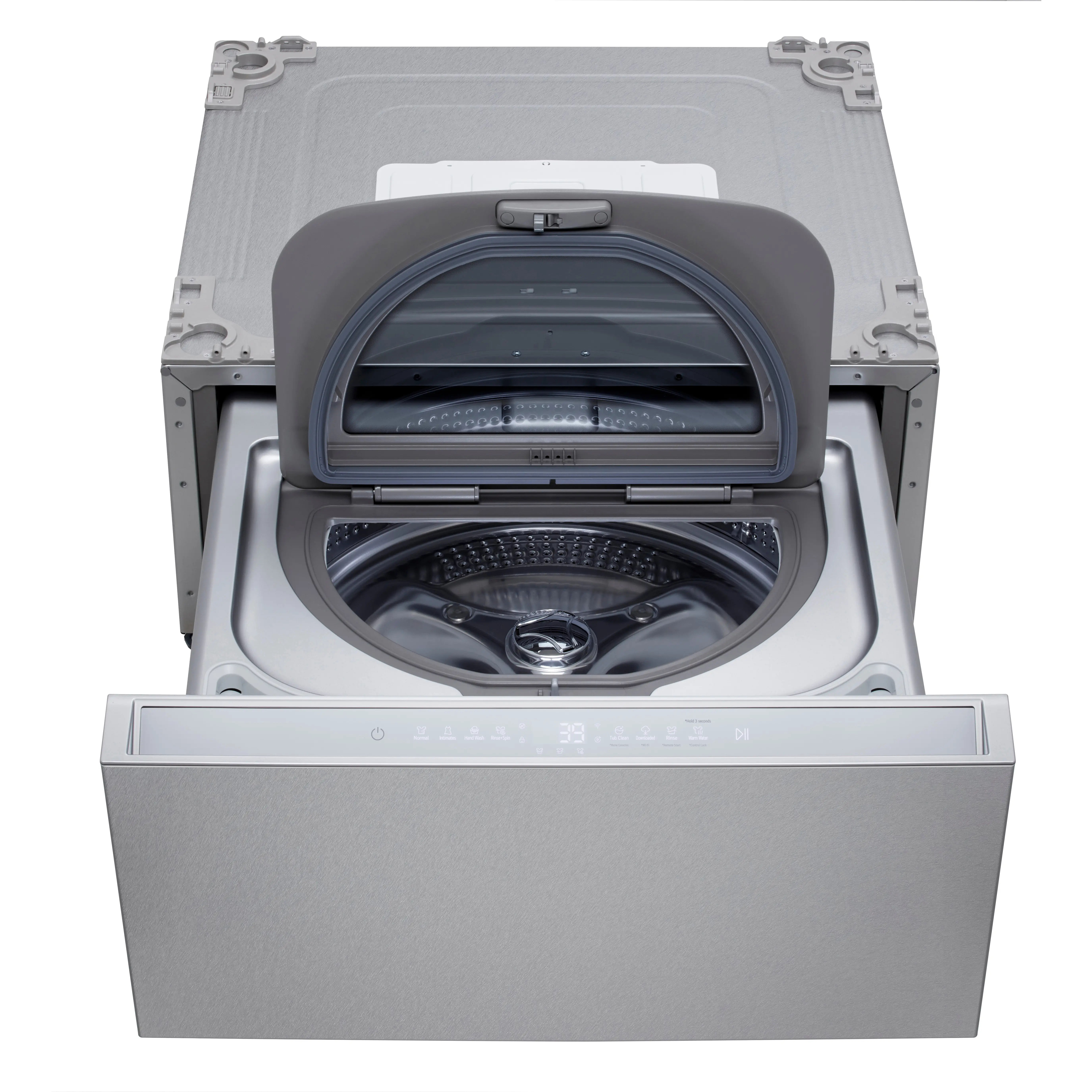 WD405CS LG Signature 1.0 Cu Ft Pedestal Washer - Platinum Steel-1