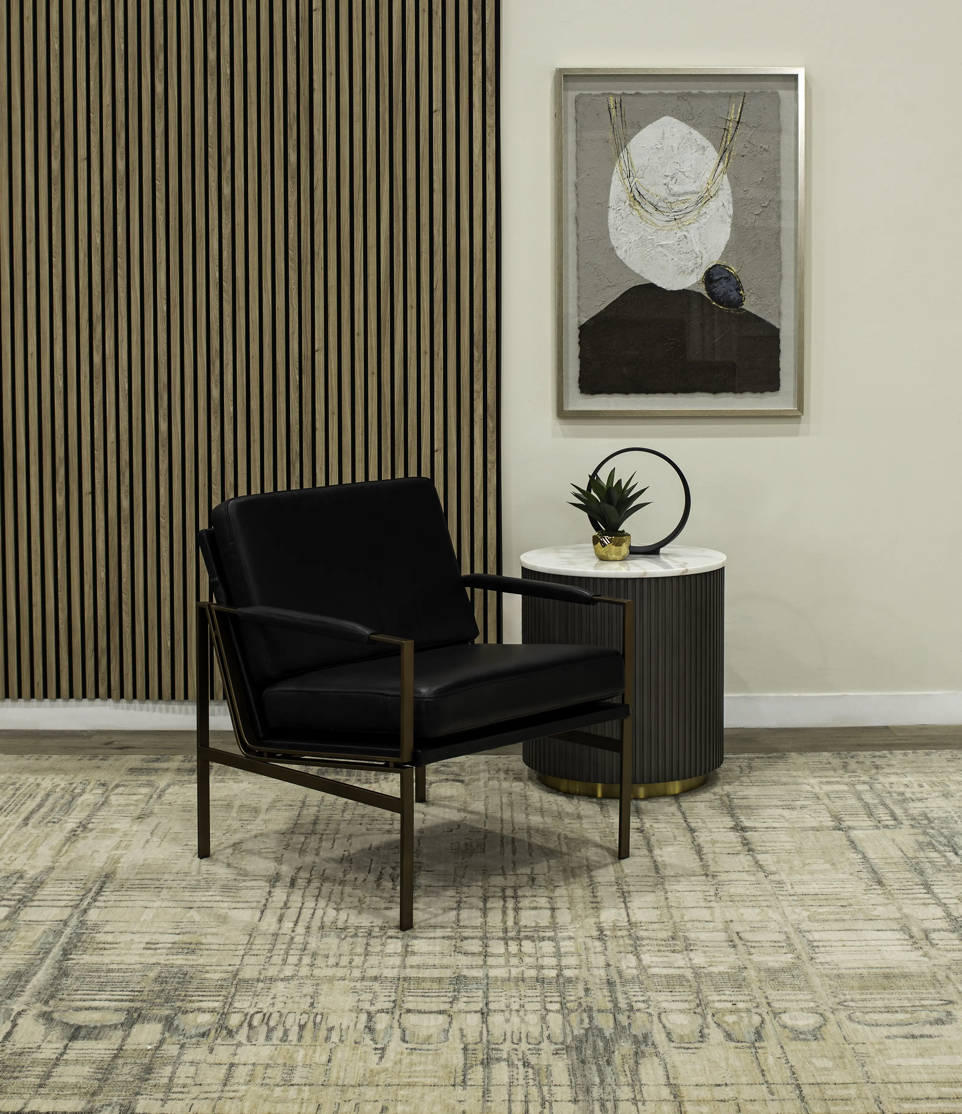 Puckman Black Accent Chair-2