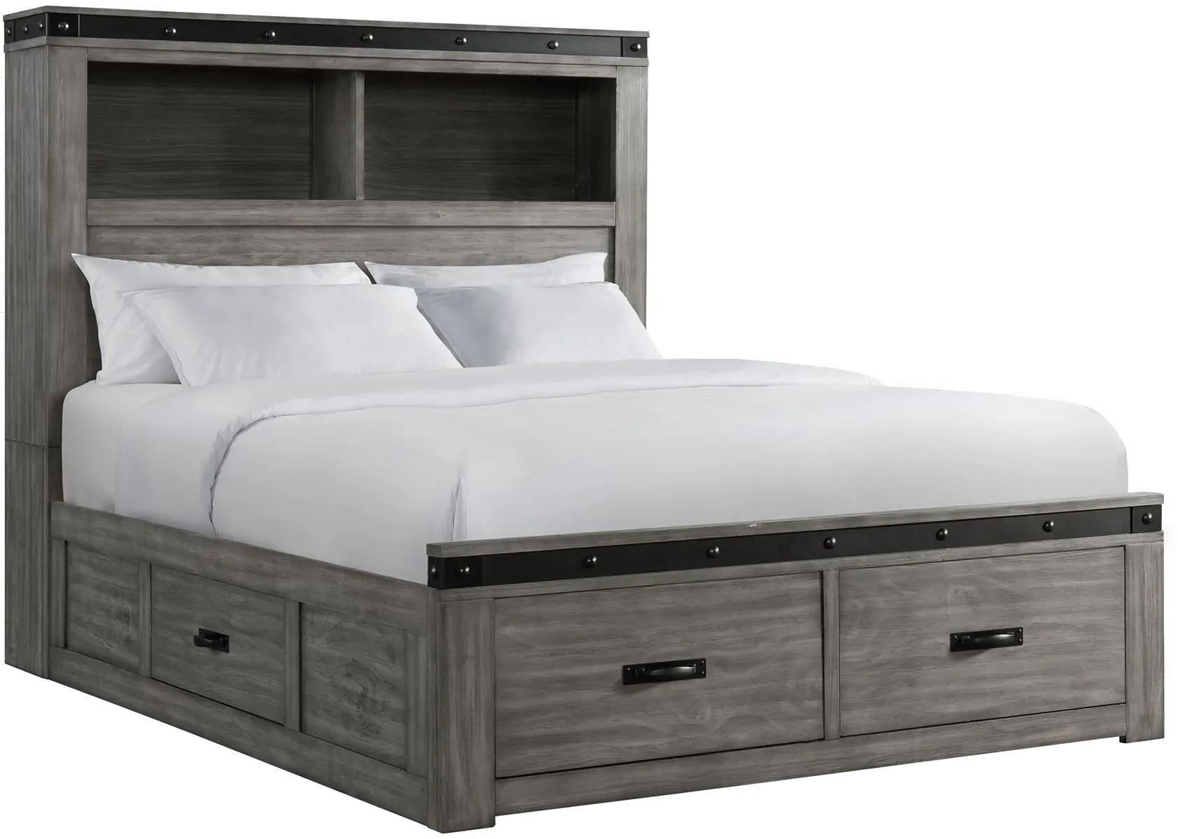 Wade Gray Full Storage Bed-1