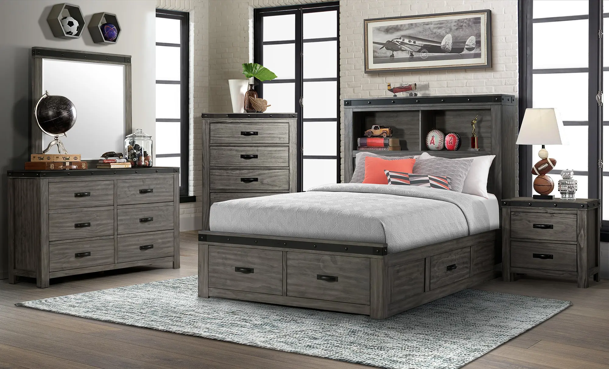 Wade Gray Full Storage Bed-2