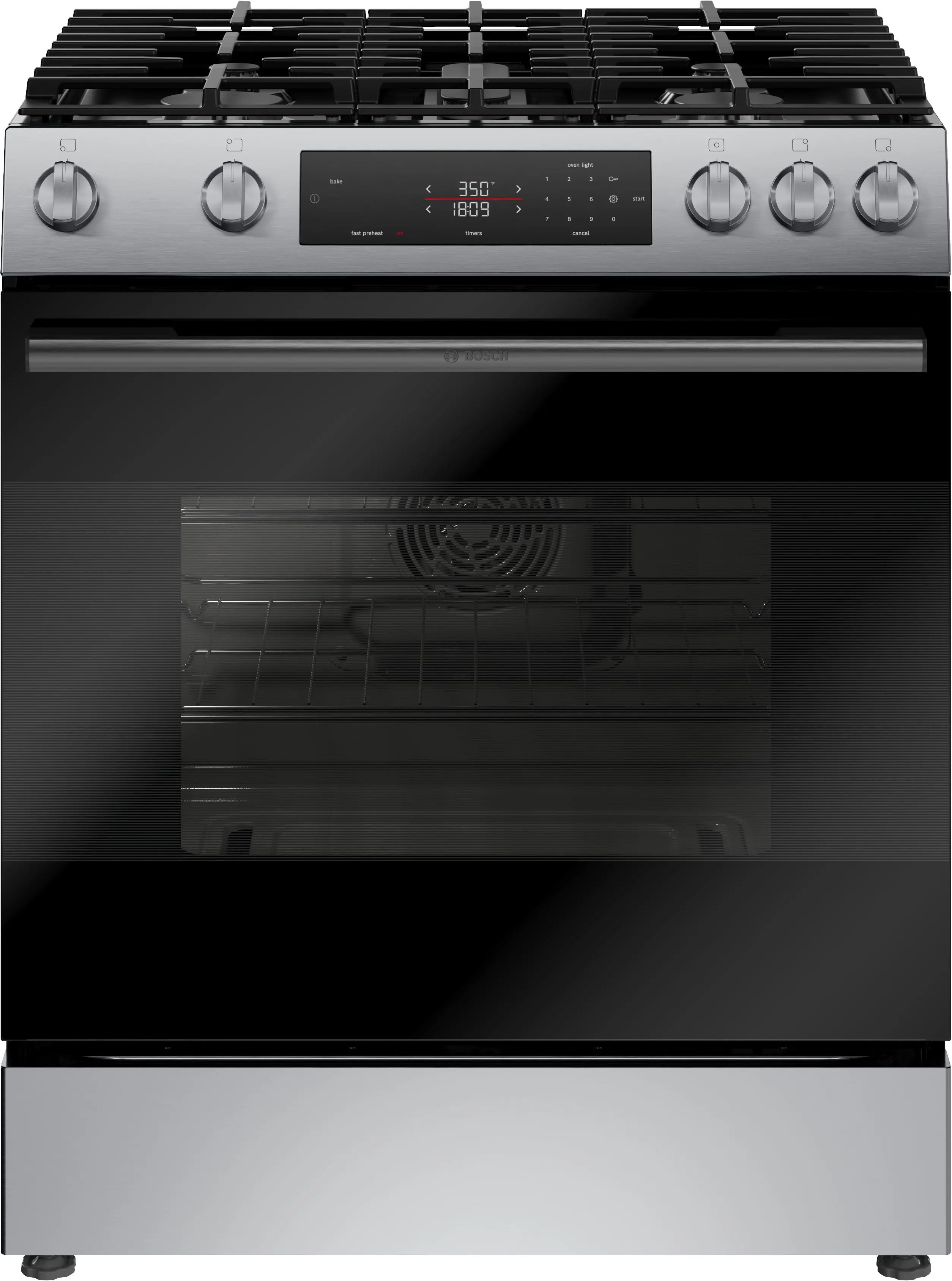 HGF1050MUC Bosch 100 Series 30 Gas Slide In Range - Stainless Steel-1