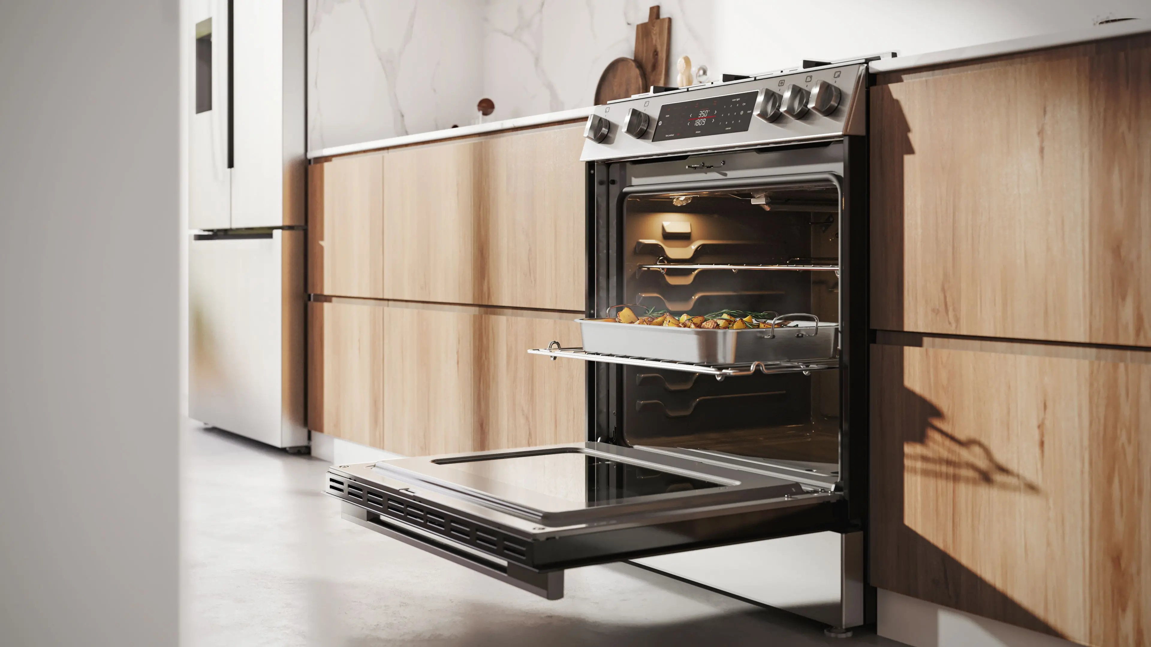 HGF1050MUC Bosch 100 Series 30 Gas Slide In Range - Stainless Steel-2
