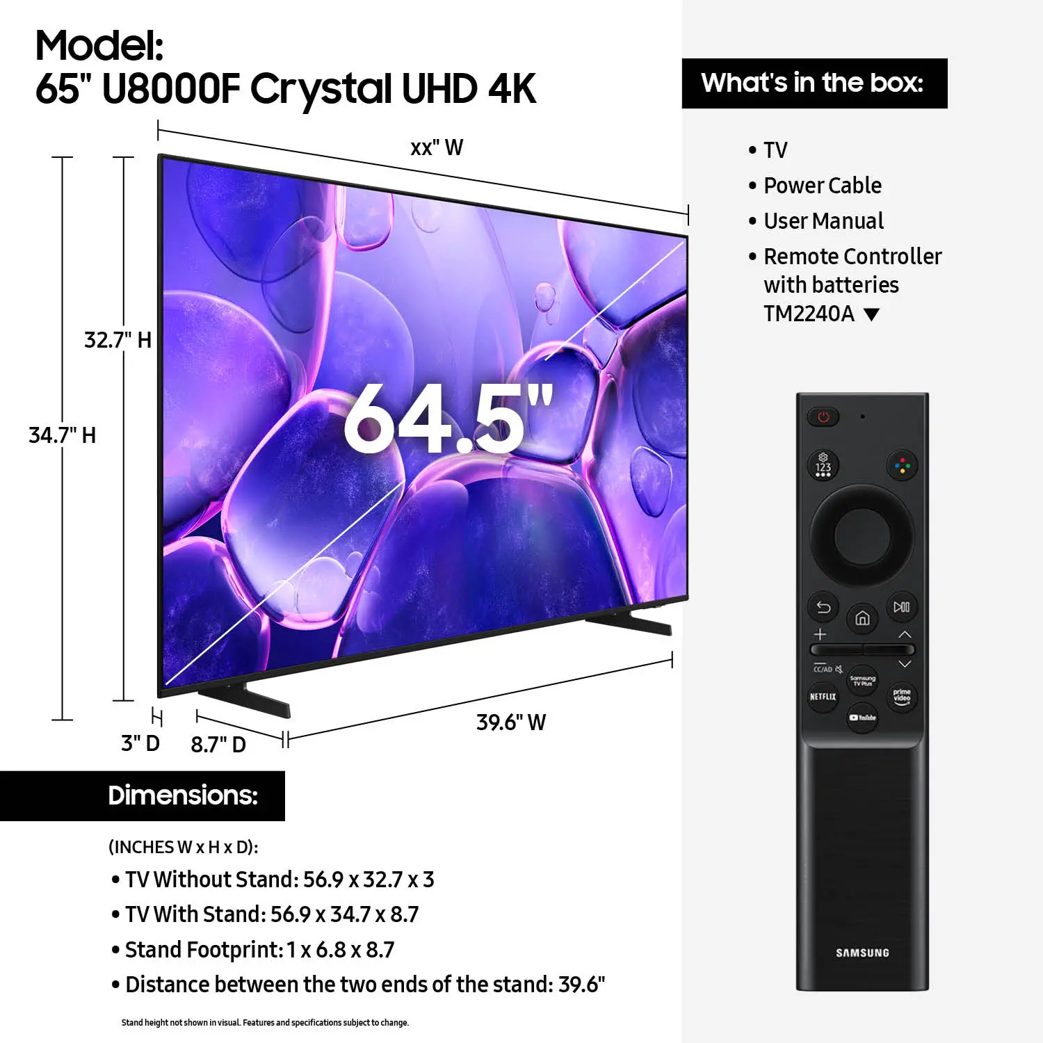 UN65U8000FFXZA Samsung 65 U8000F Crystal UHD 4K Smart TV-3