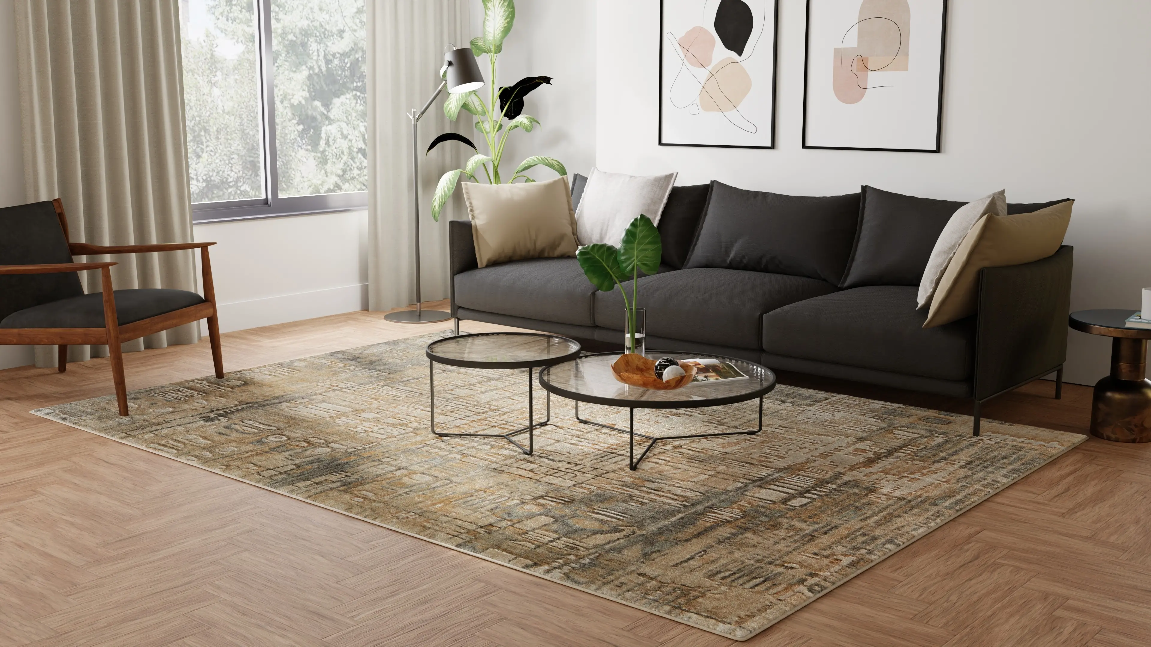Jaxson 8 x 10 Beige Multi Area Rug-2