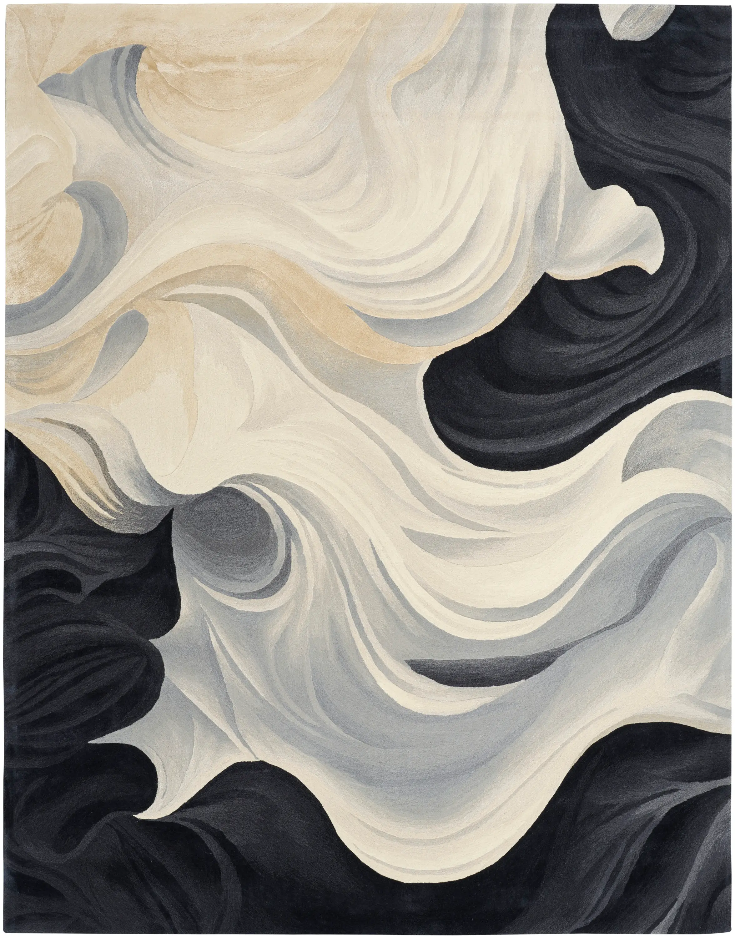 PRS41IVBLK8X10 Prismatic 8 x 10 Ivory and Black Area Rug-1