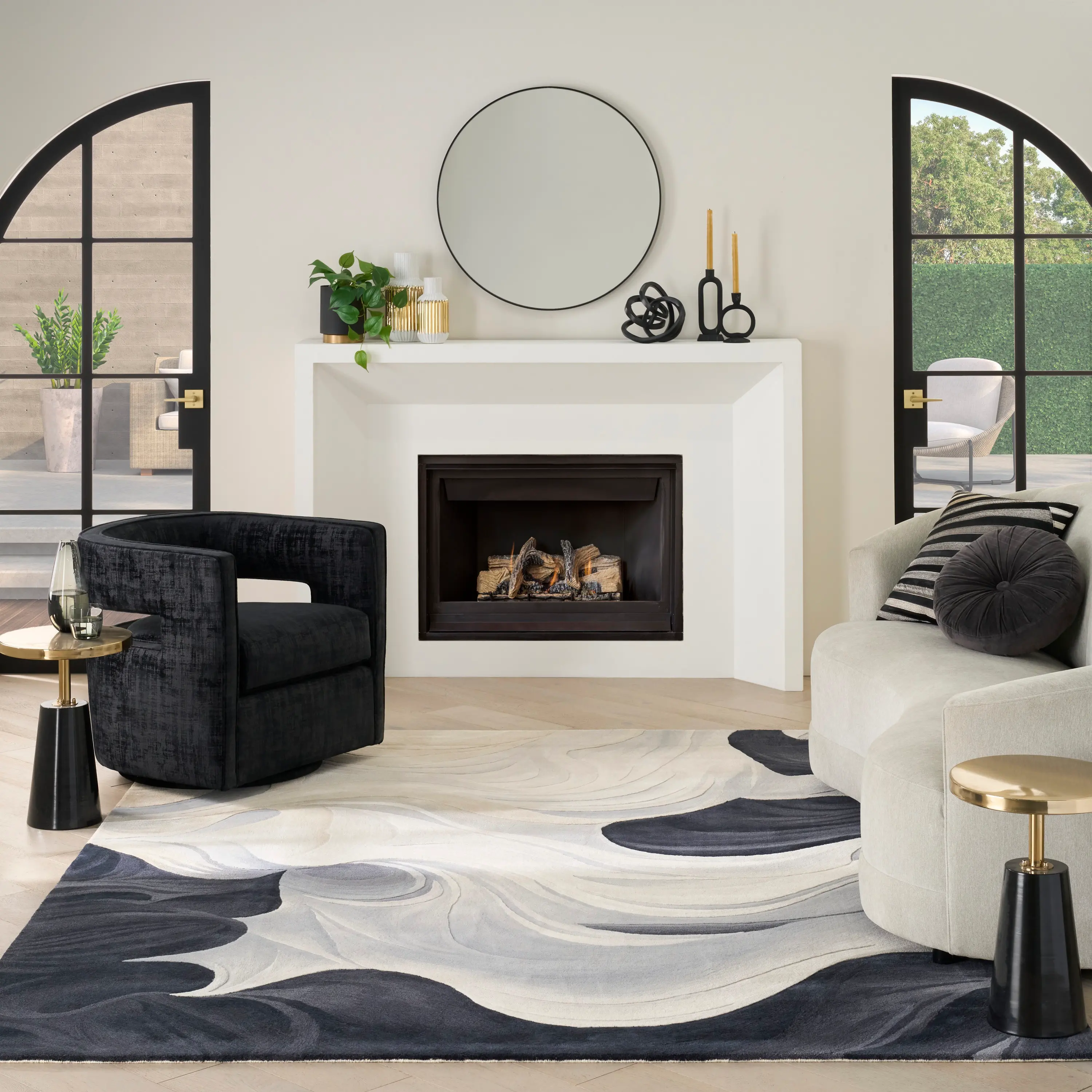 PRS41IVBLK8X10 Prismatic 8 x 10 Ivory and Black Area Rug-2