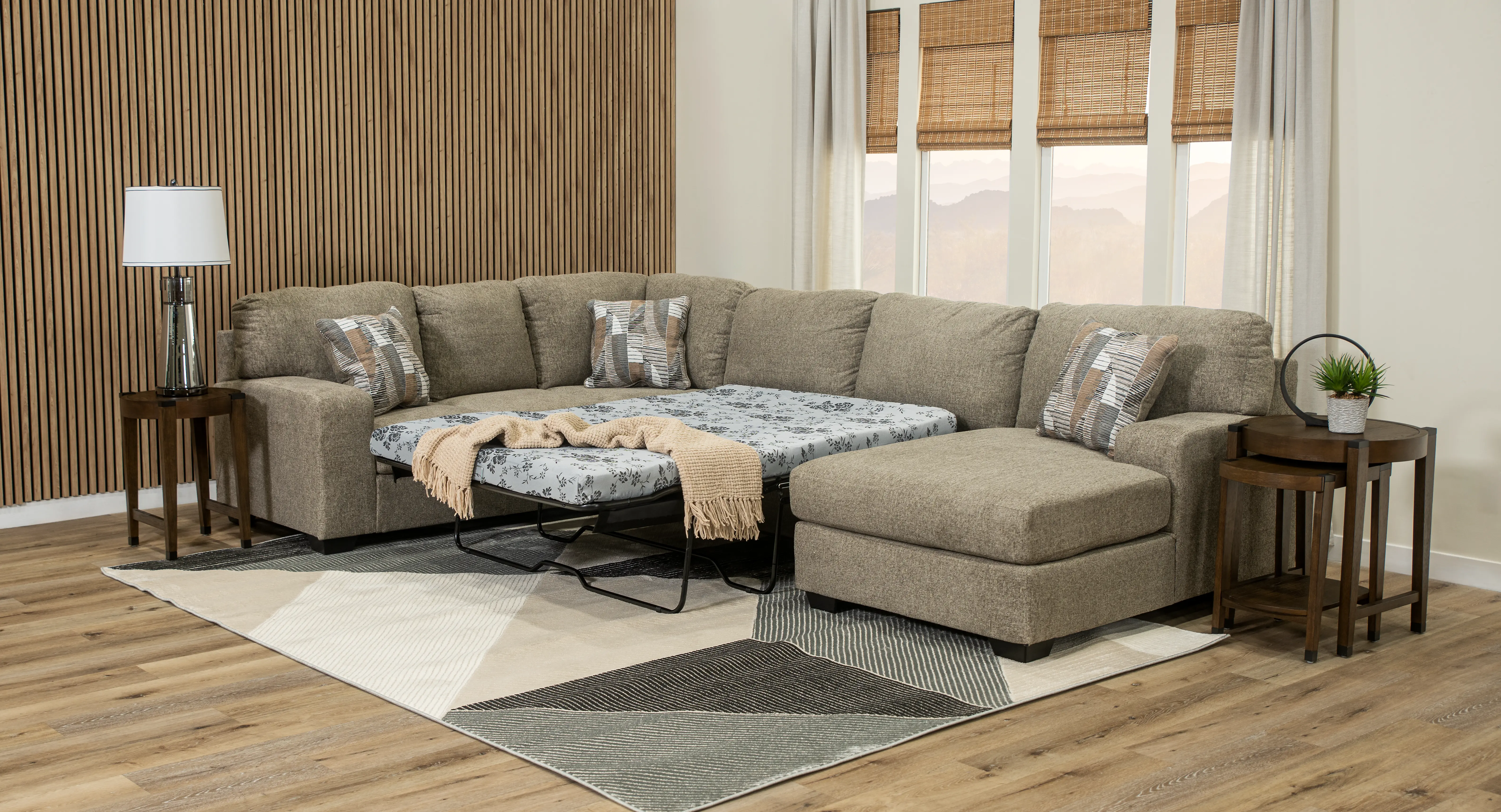 Seyler Lane Hemp Beige 3 Piece Sleeper Sectional with Right-Facing Chaise-5